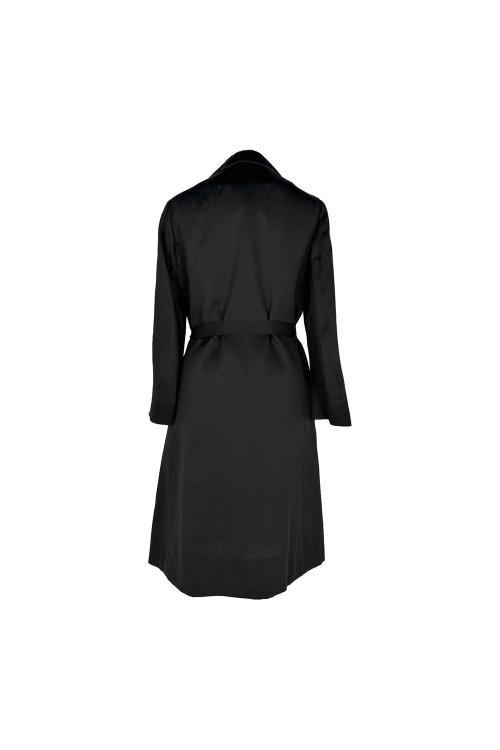 Dolce & Gabbana Belted Trench Coat in Black Silk