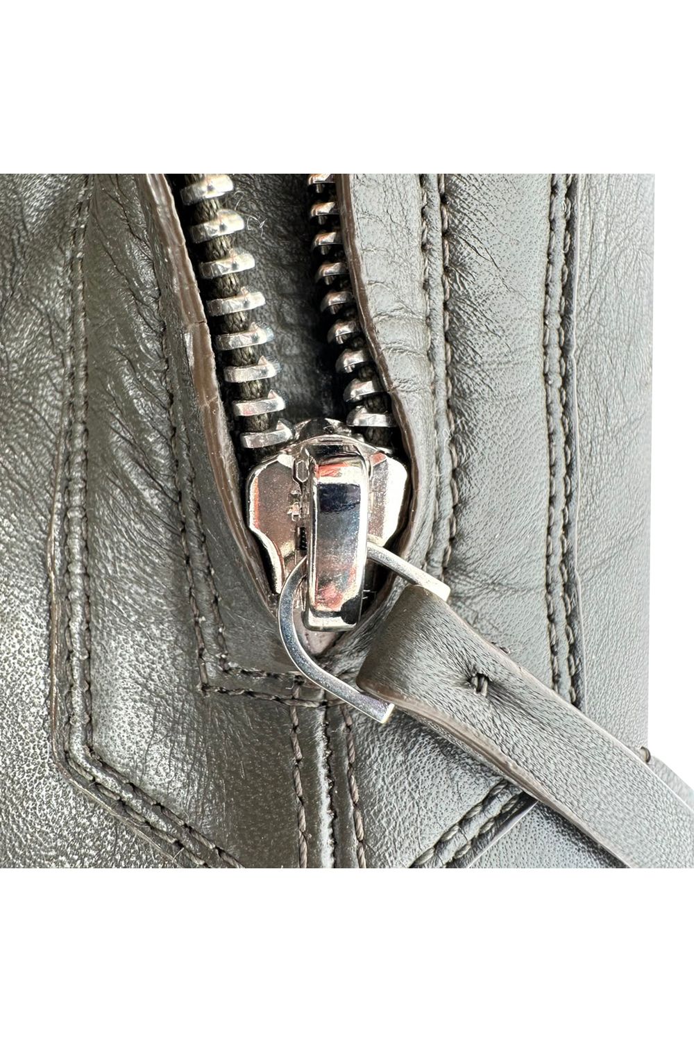 The Row Zipped Boot in Olive Green Leather