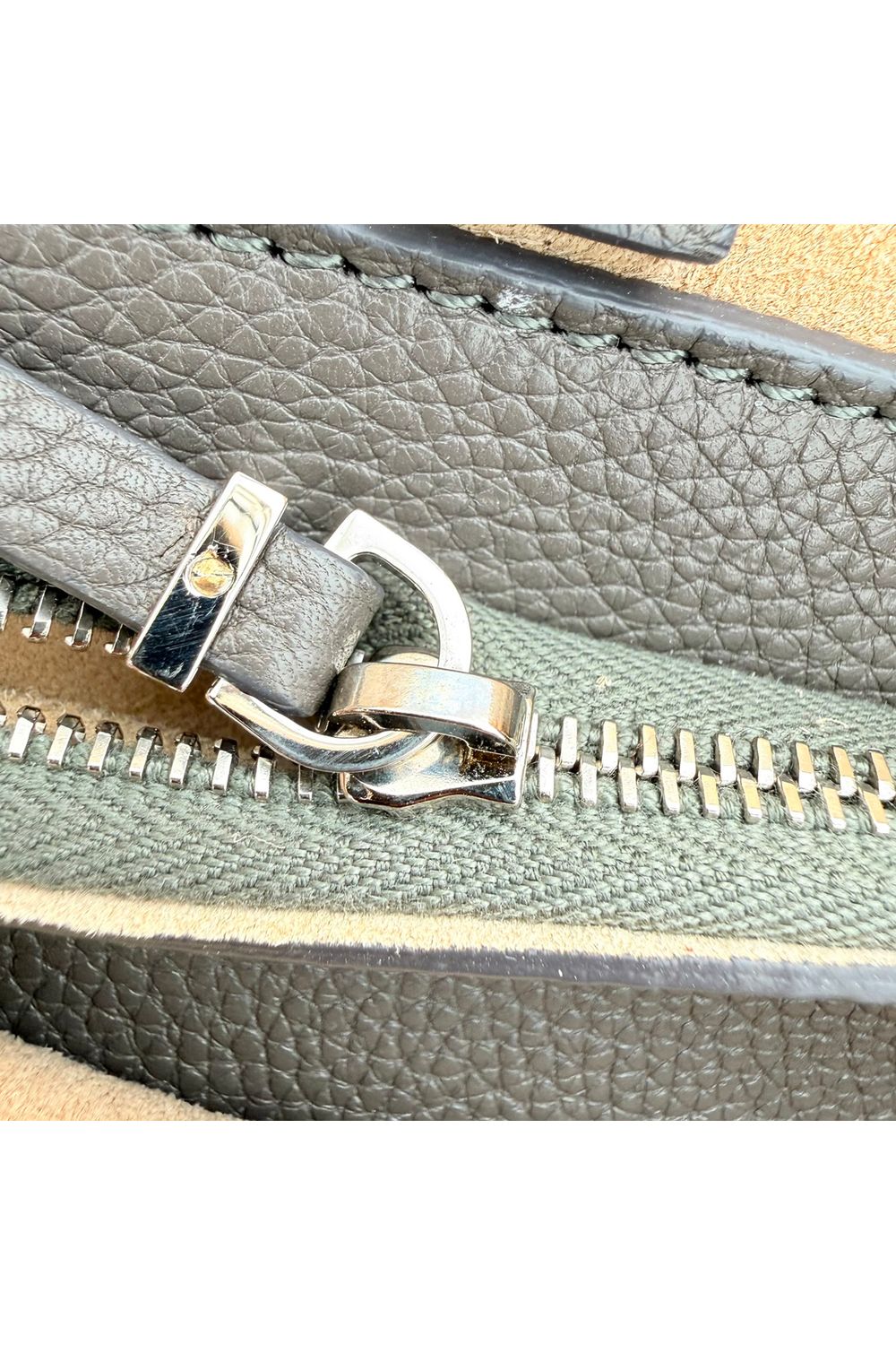 The Row Small Mail Bag in Olive Green