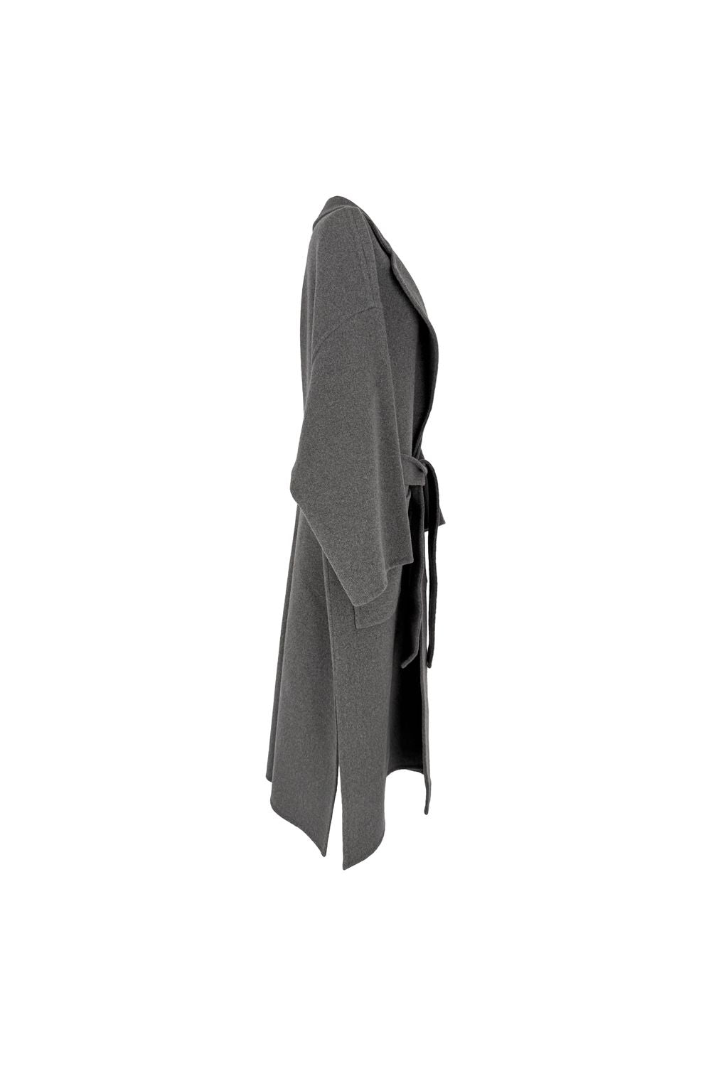 Loewe Oversized Belted Coat in Grey Wool