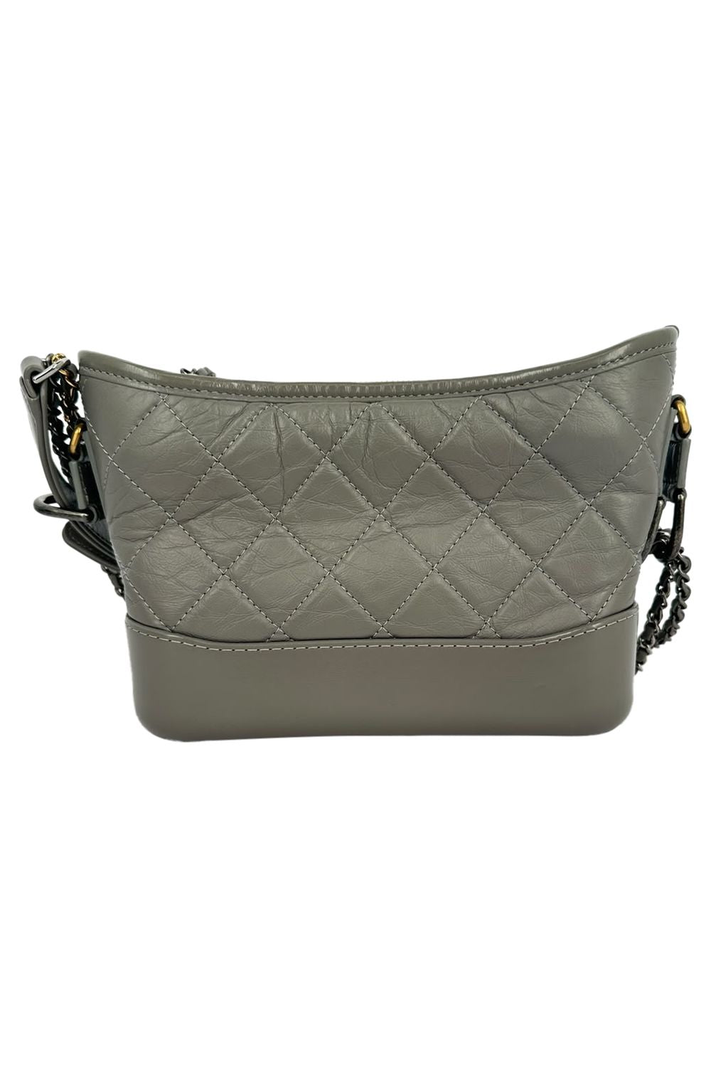 Chanel Small Gabrielle Hobo Bag in Grey Leather