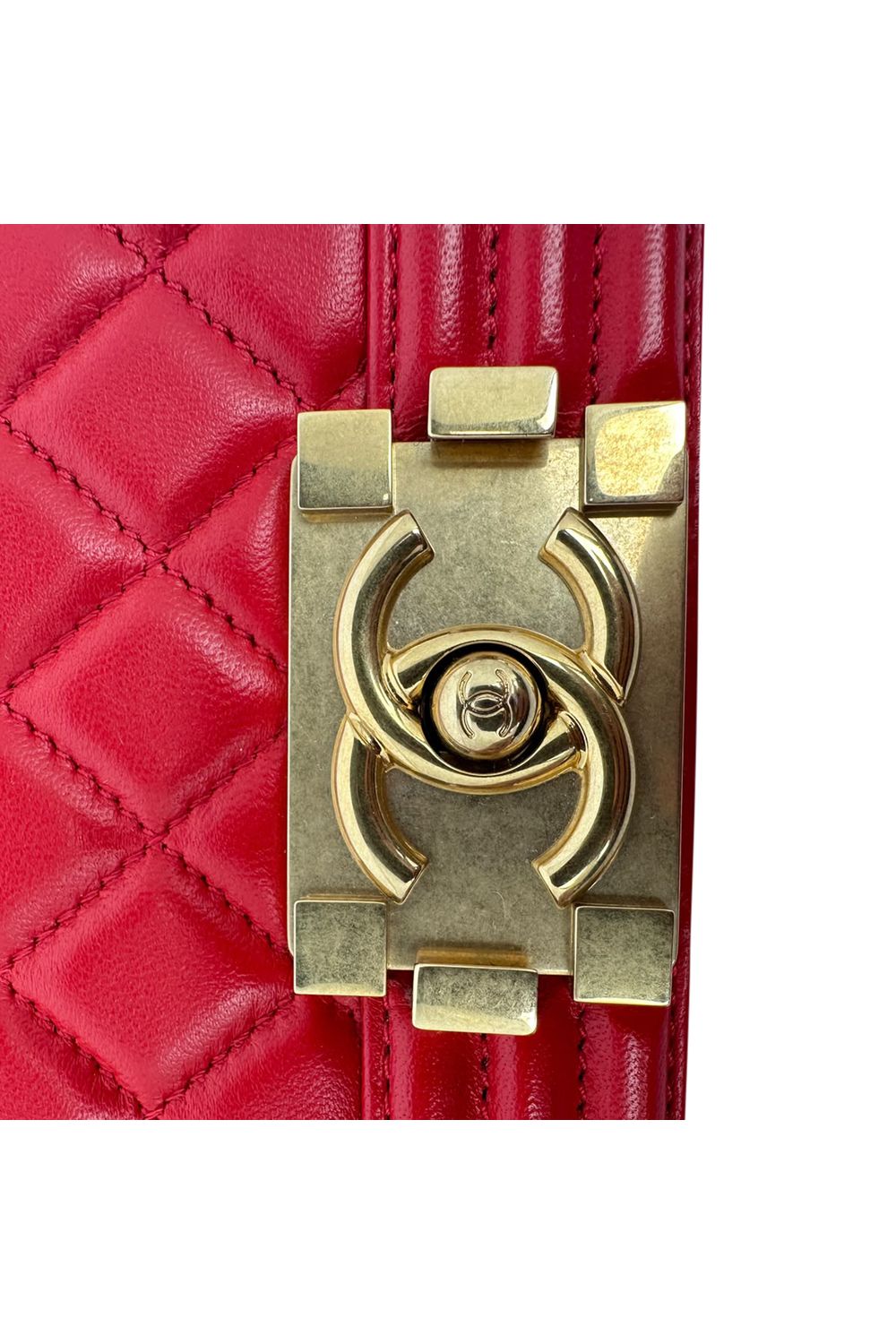 Chanel Le Boy Shoulder Bag in Red Leather
