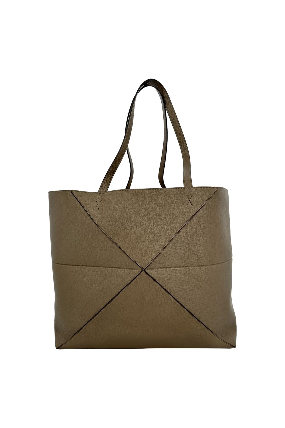 Loewe Medium Puzzle Fold Horizontal Tote Bag in Brown Leather