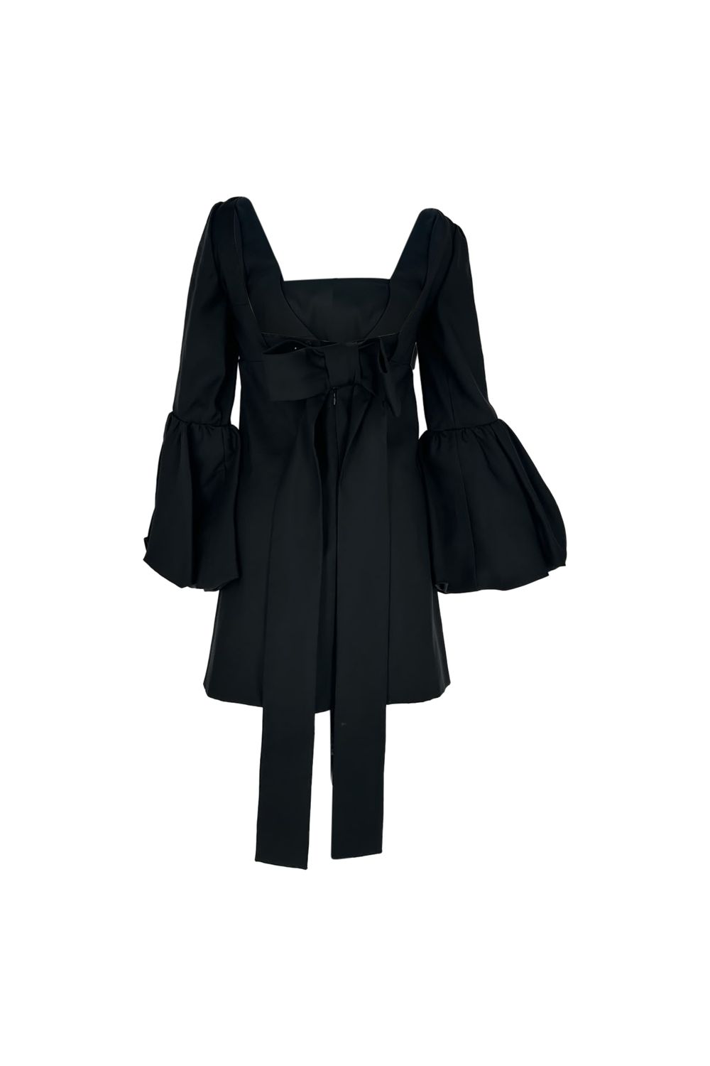 Valentino Garavani Bow-Detailed Cutout Crepe Mini Dress in Black Silk