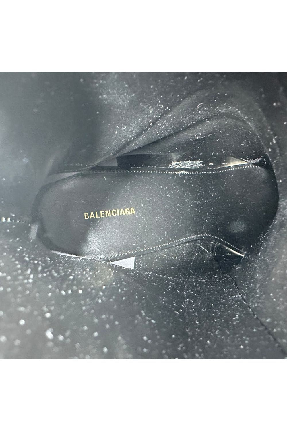 Balenciaga Pointed Toe Zip Ankle Boots in Black Leather
