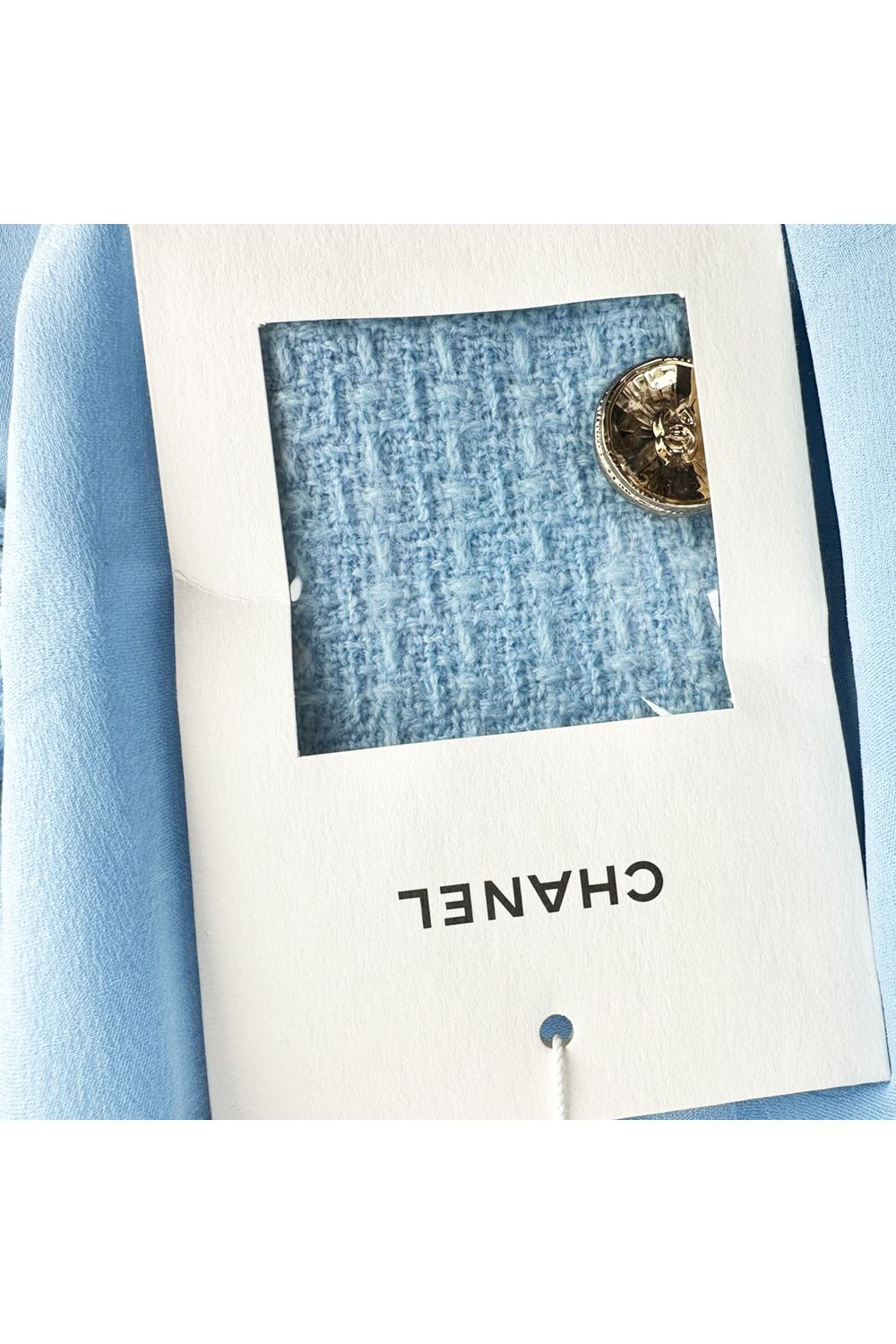 Chanel Tweed Mini Skirt in Light Blue Wool