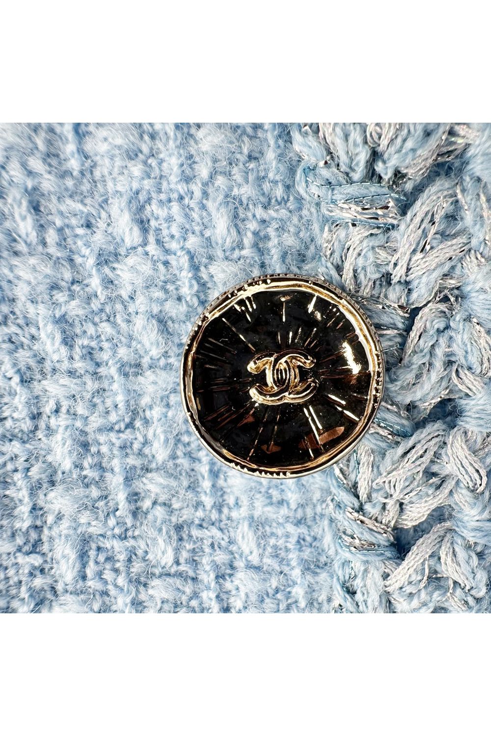 Chanel Tweed Mini Skirt in Light Blue Wool