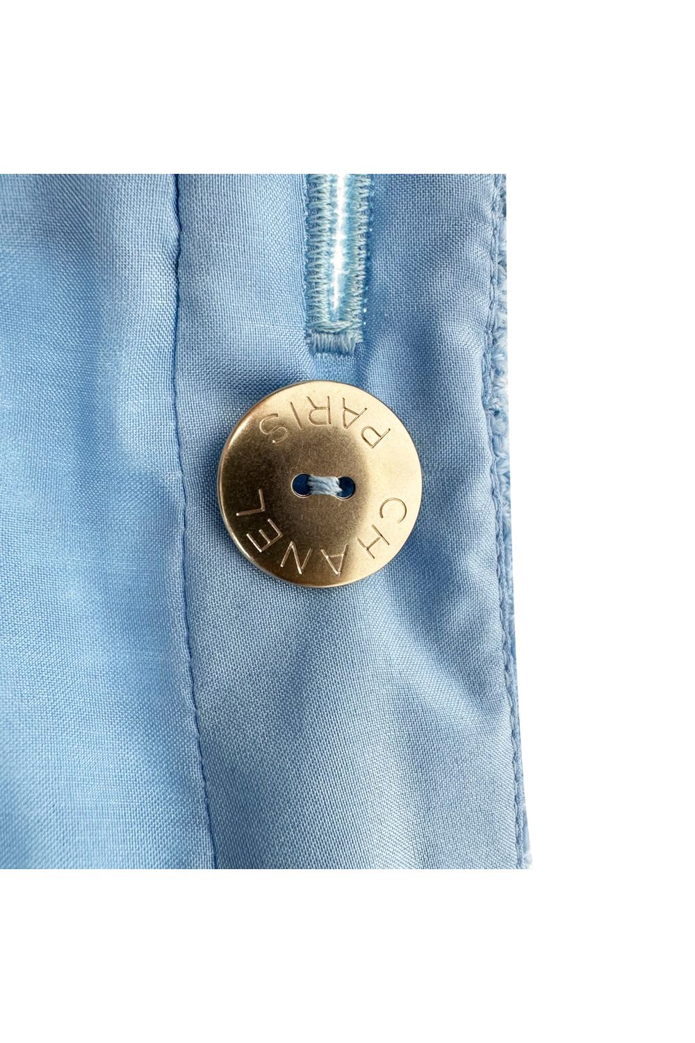 Chanel Tweed Mini Skirt in Light Blue Wool
