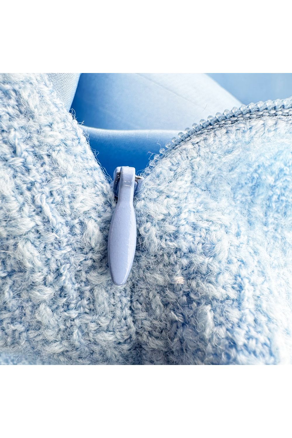 Chanel Tweed Mini Skirt in Light Blue Wool