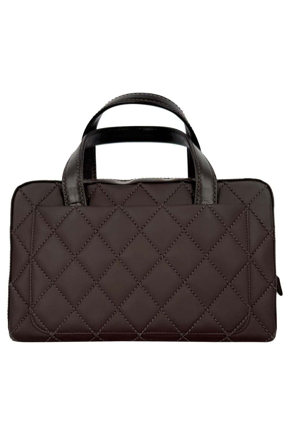 Chanel Wild Stitch Top Handle Handbag in Brown Leather