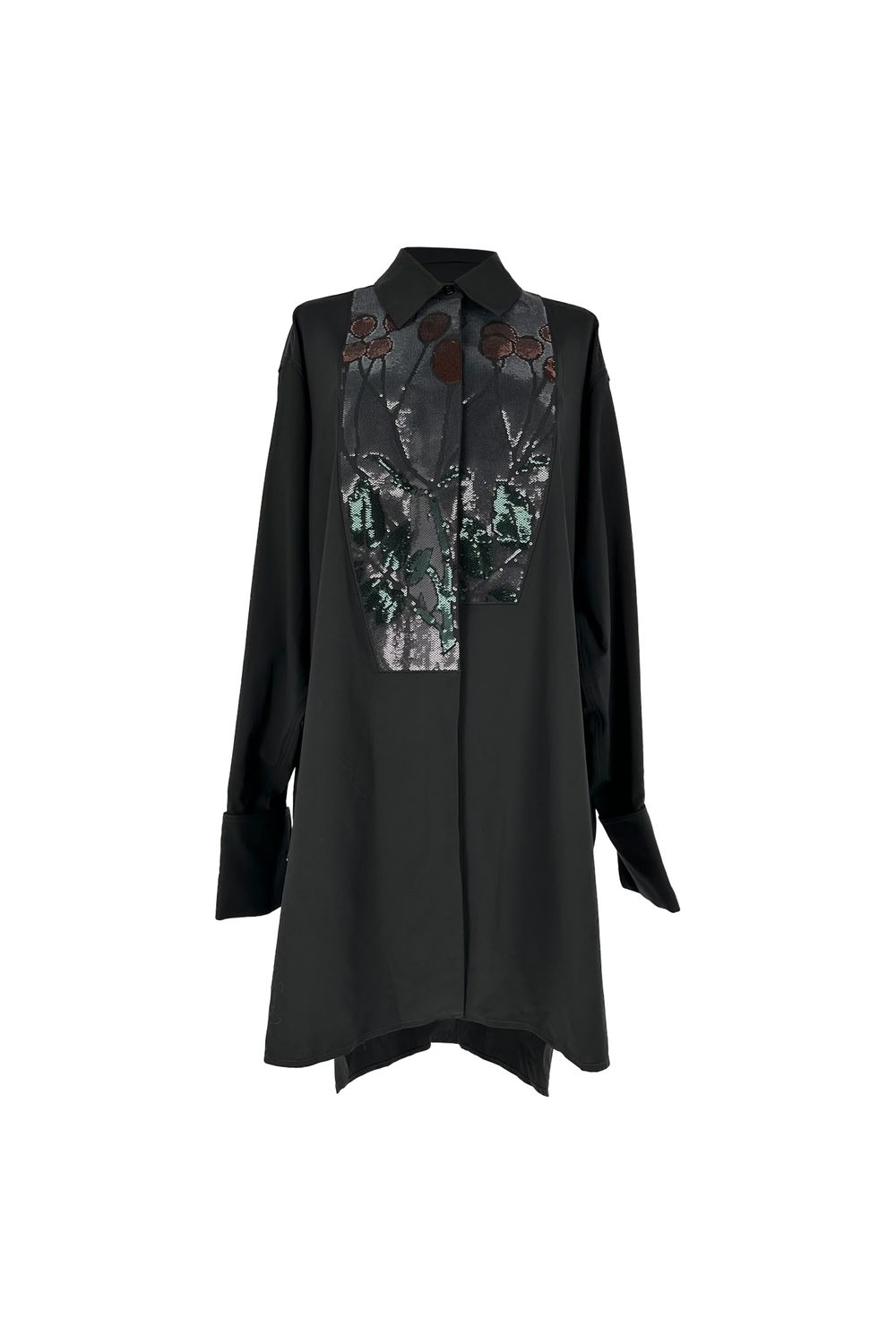 Loewe Button Down Mini Dress in Black Wool