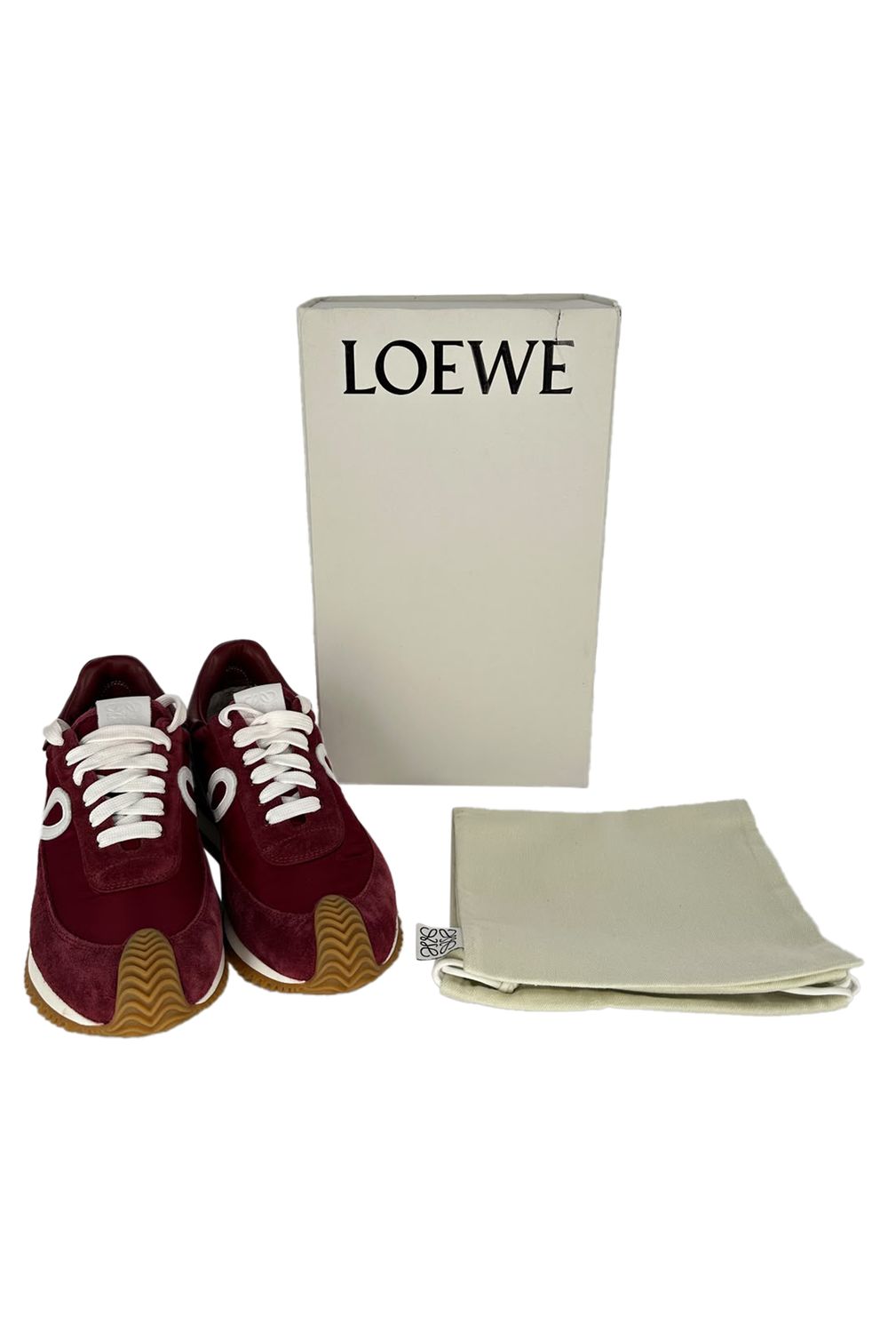 Loewe Flow Runner Sneakers in Burgundy Suede