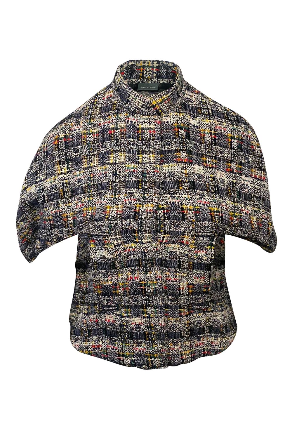Alexander McQueen Cocoon Tweed Jacket in Multicolor Cotton