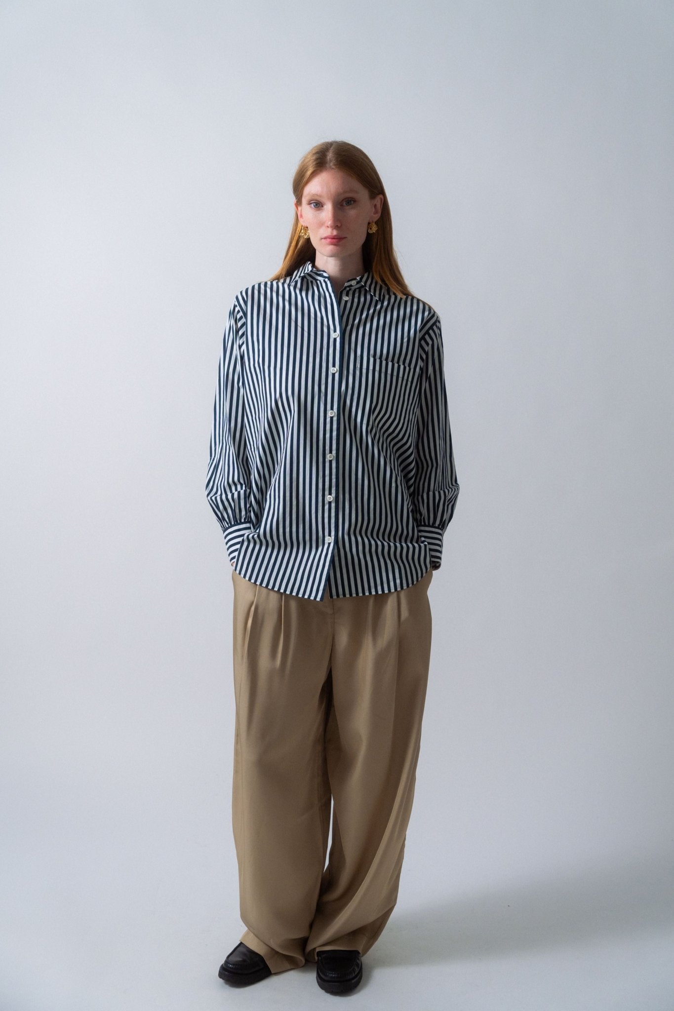 Frame The Borrowed Pocket Shirt Navy Blue - Bessette