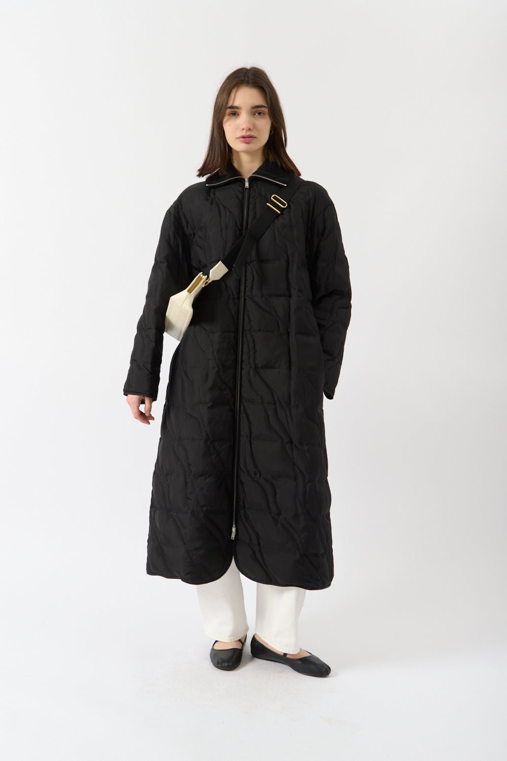 Jil Sander Quilted Down Jacket with Padded Scarf - Bessette