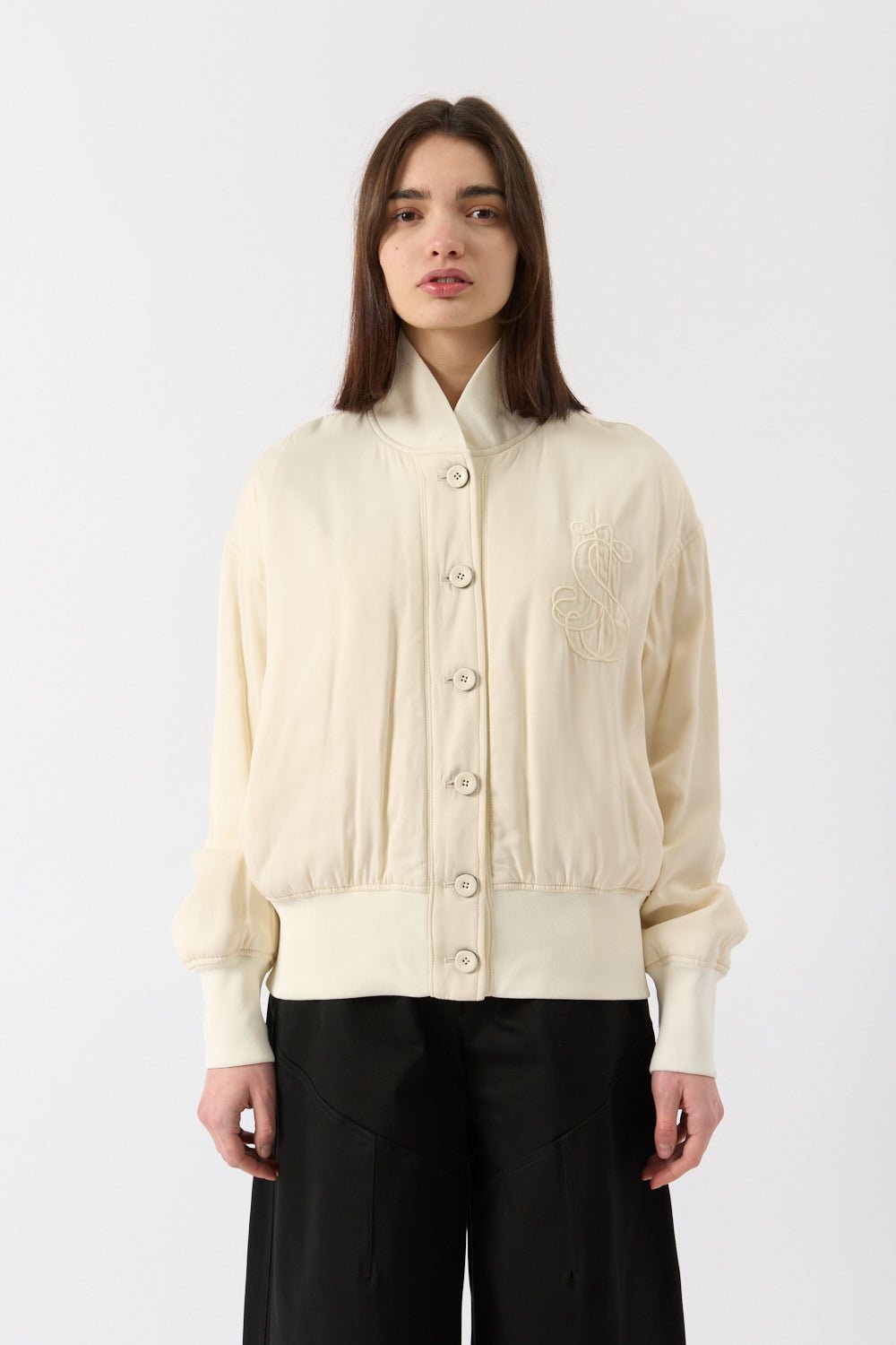 Jil Sander Silk Bomber Jacket - Bessette