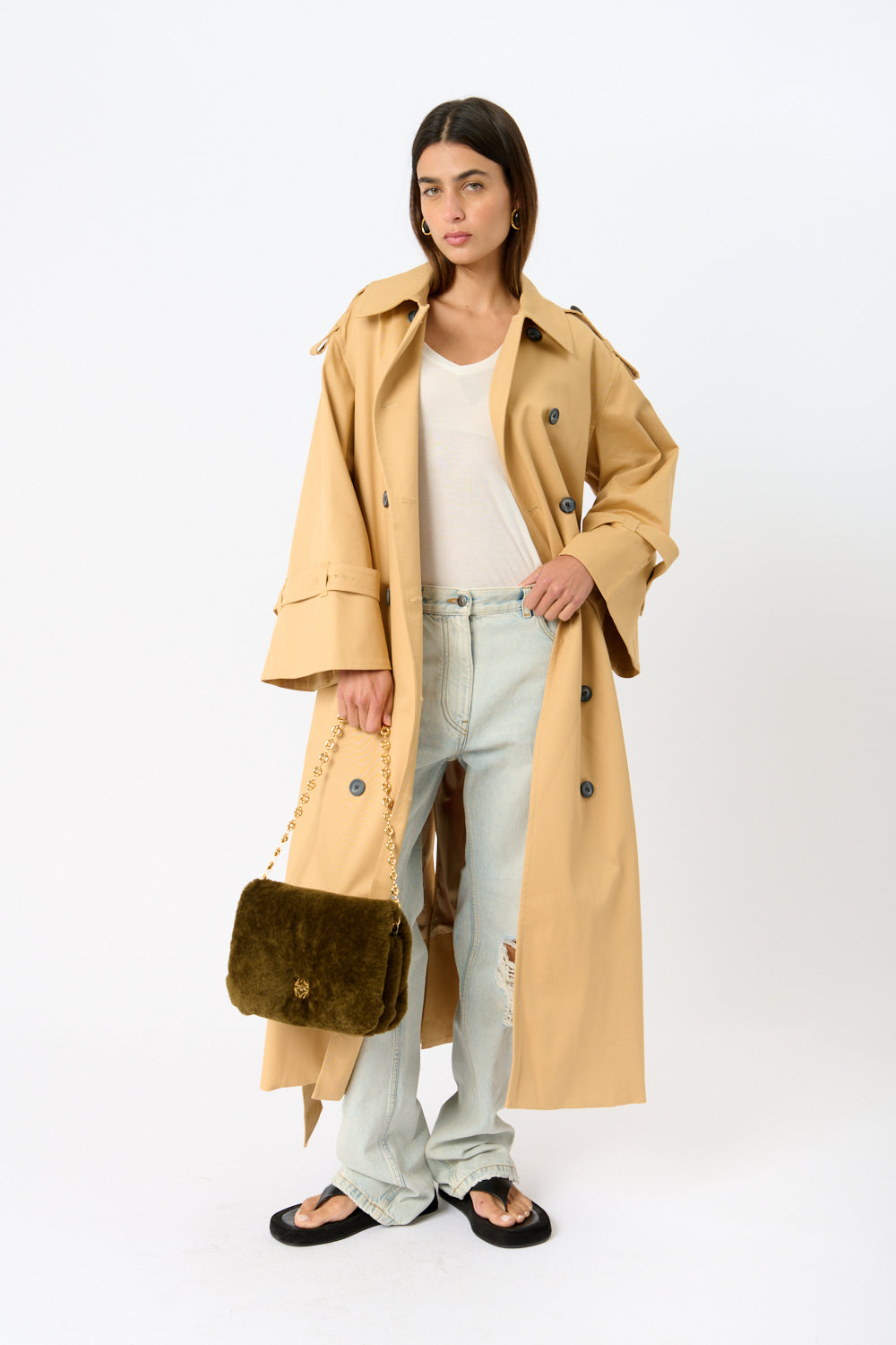 Loewe Puffer Goya Shearling Shoulder Bag - Bessette