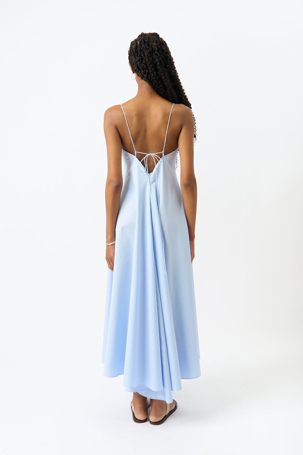 Róhe Cotton Strap Dress with Wide Hem