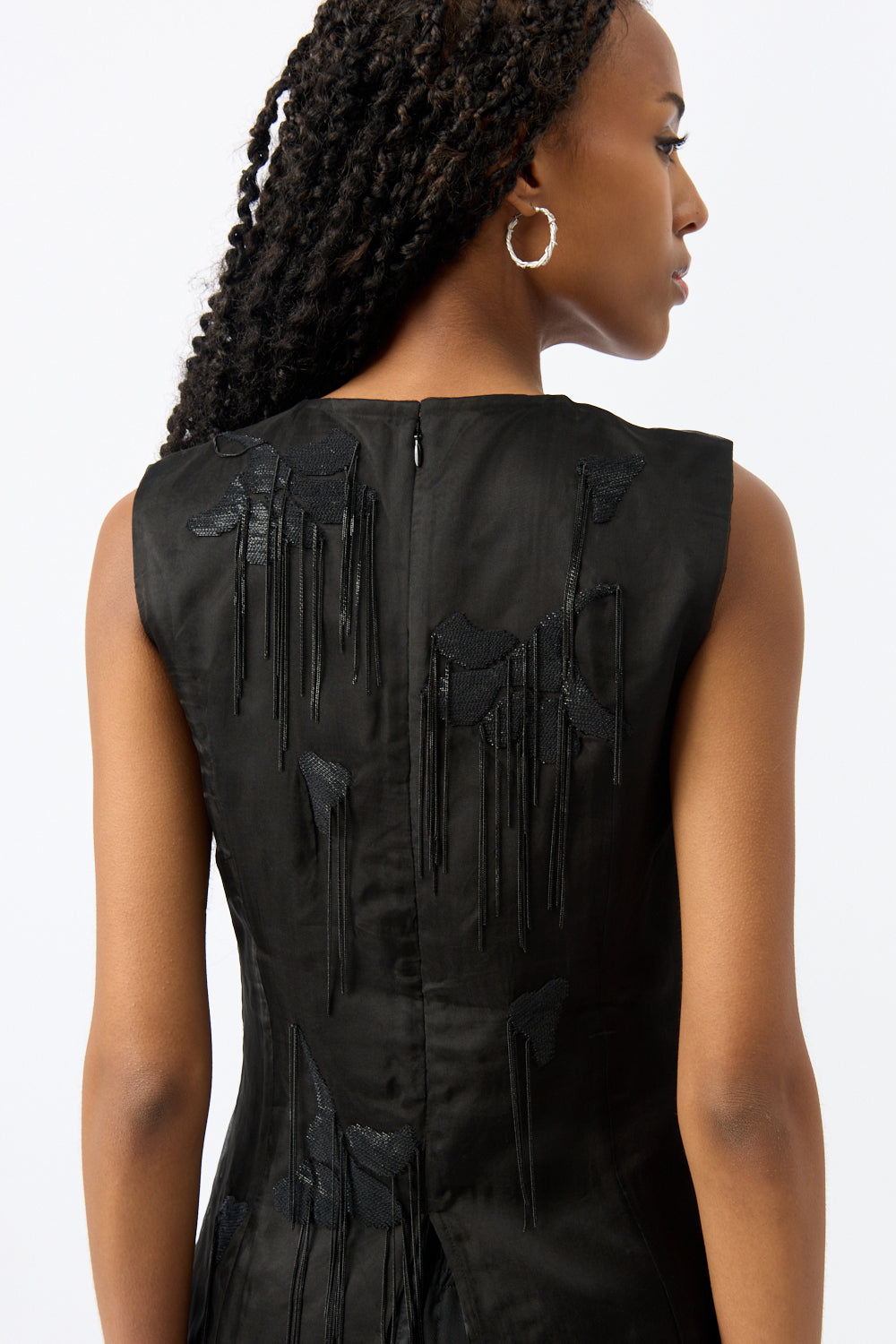 Róhe Embellished Tulip Organza Top
