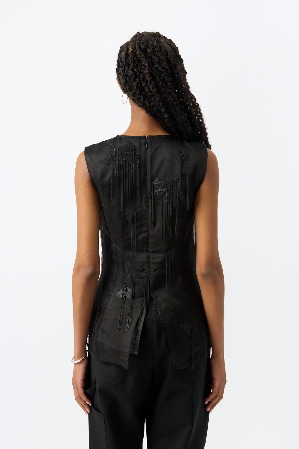 Róhe Embellished Tulip Organza Top