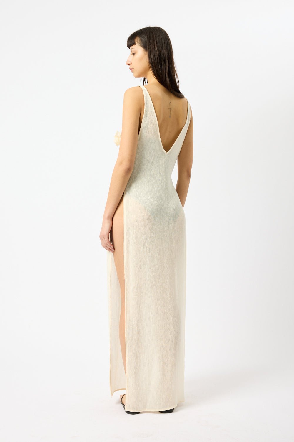Magda Butrym Jersey Maxi Dress with Roses - Bessette