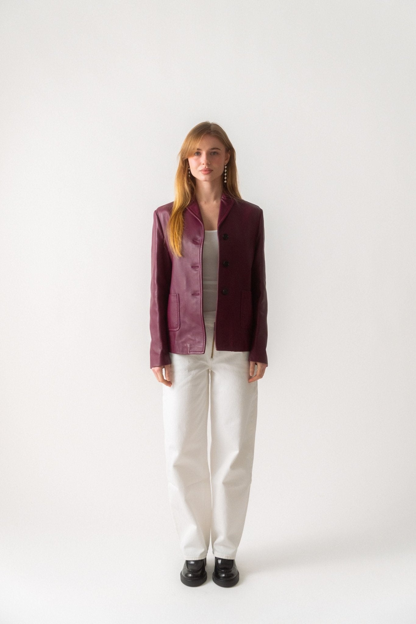 Marni Leather Cropped Baby Jacket - Bessette