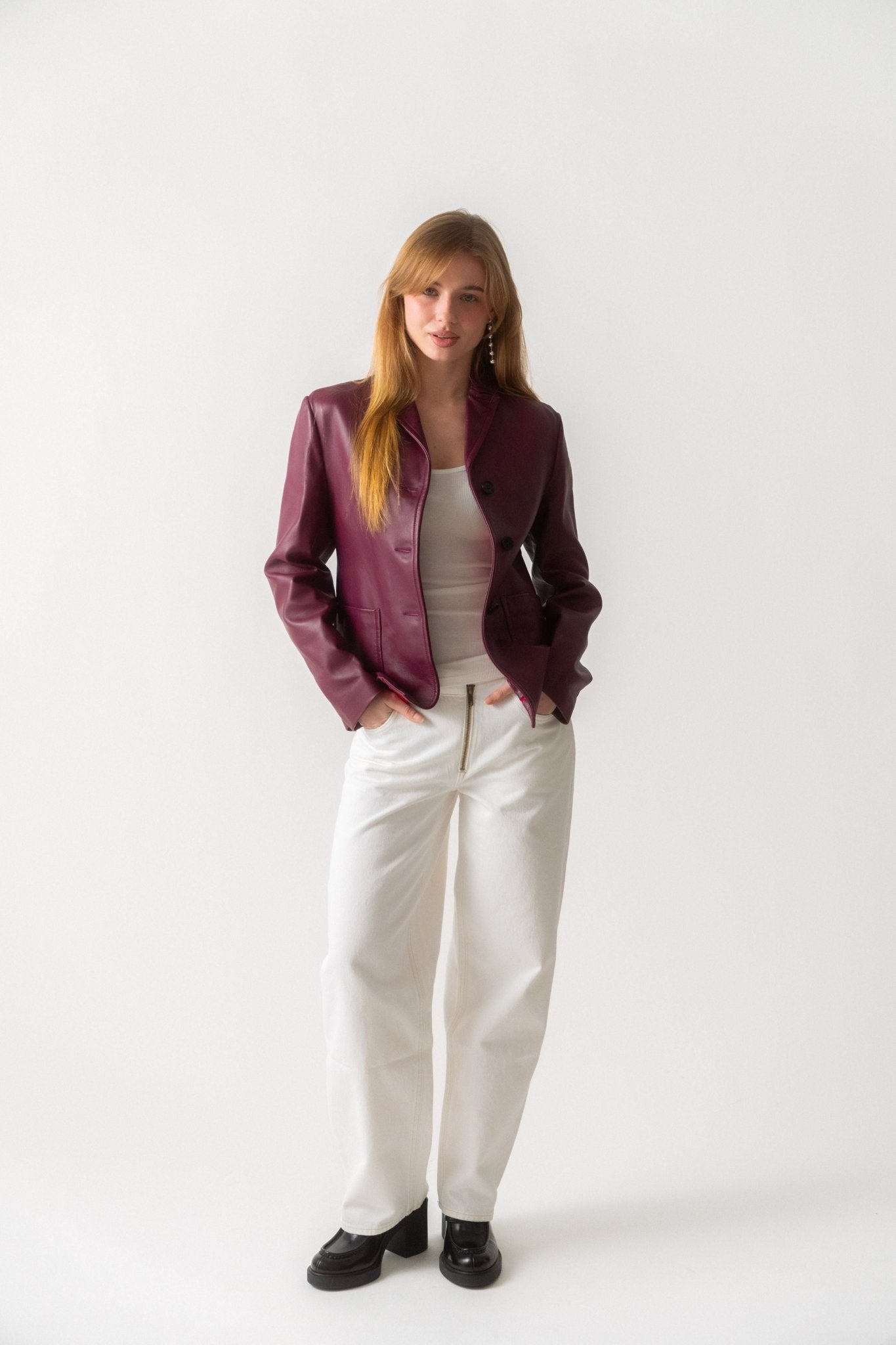 Marni Leather Cropped Baby Jacket - Bessette