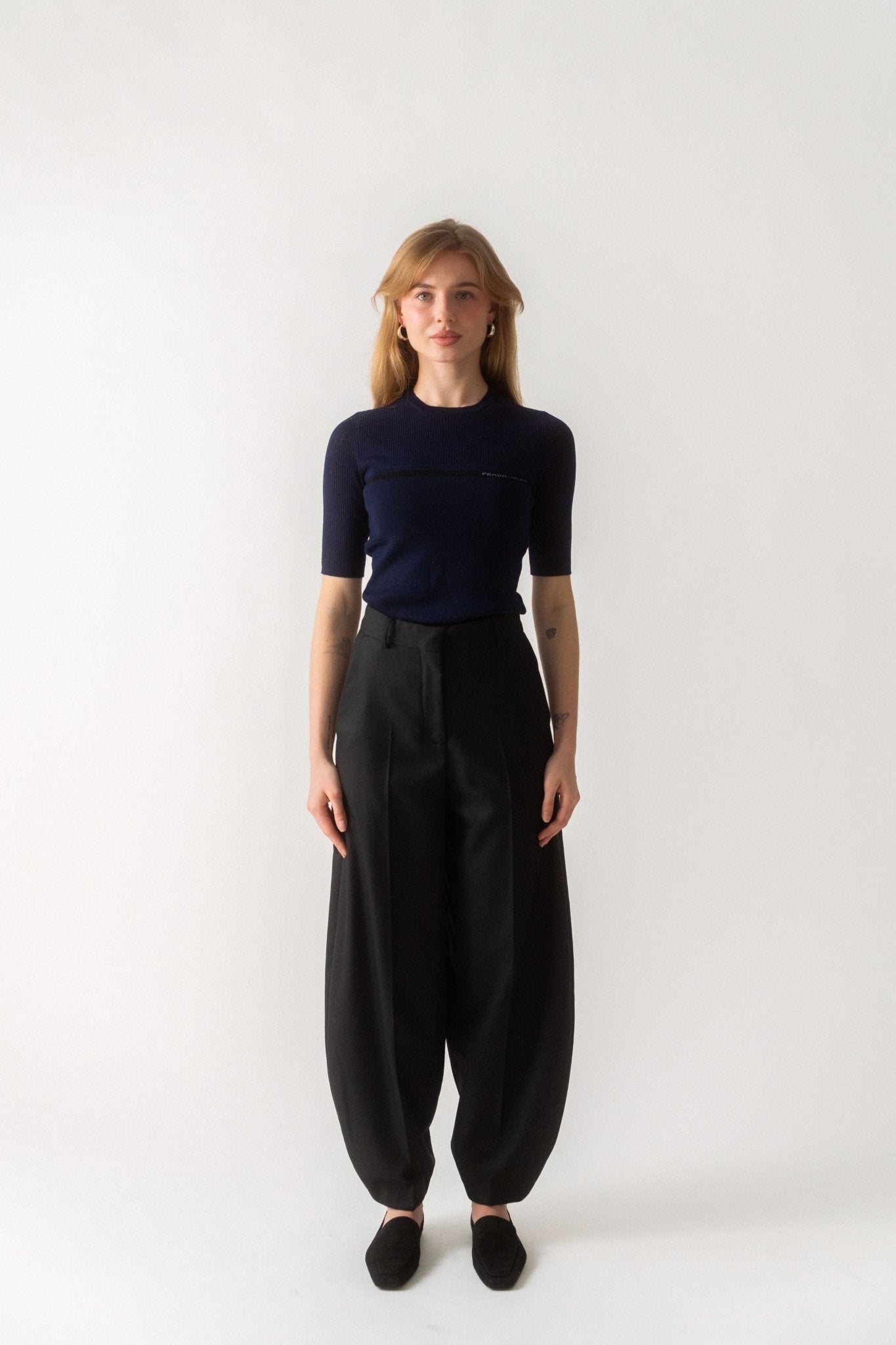 Prada Logo Ribbed-Knit Cotton-Blend Sweater - Bessette