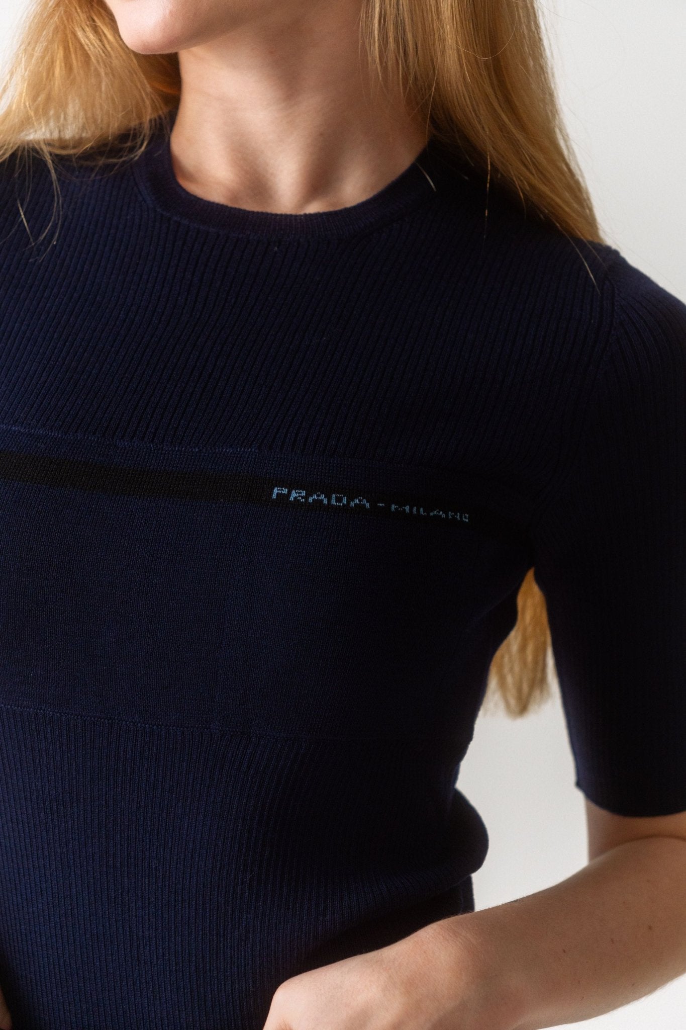 Prada Logo Ribbed-Knit Cotton-Blend Sweater - Bessette