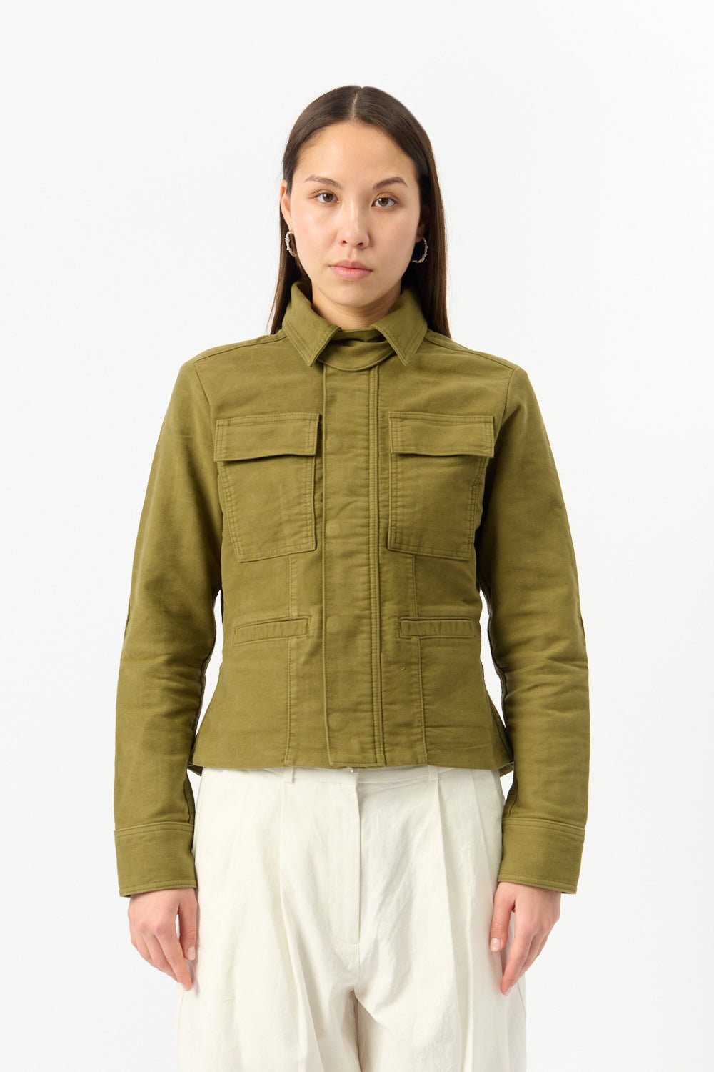 Proenza Schouler White Label Ava Jacket Dark Green - Bessette