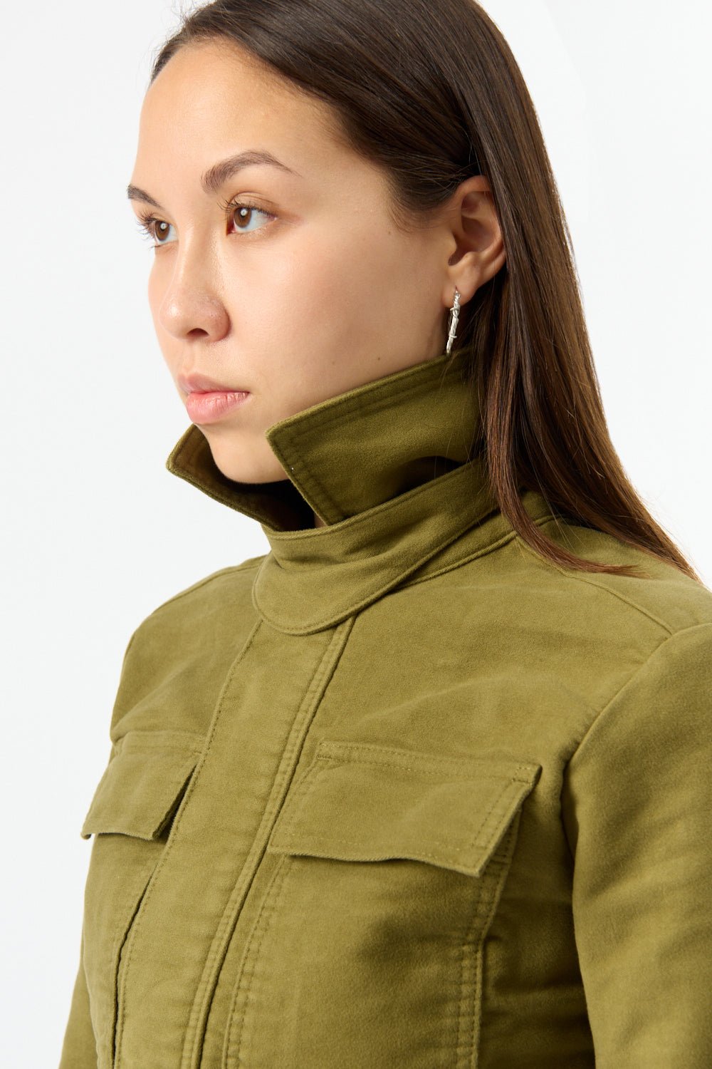 Proenza Schouler White Label Ava Jacket Dark Green - Bessette