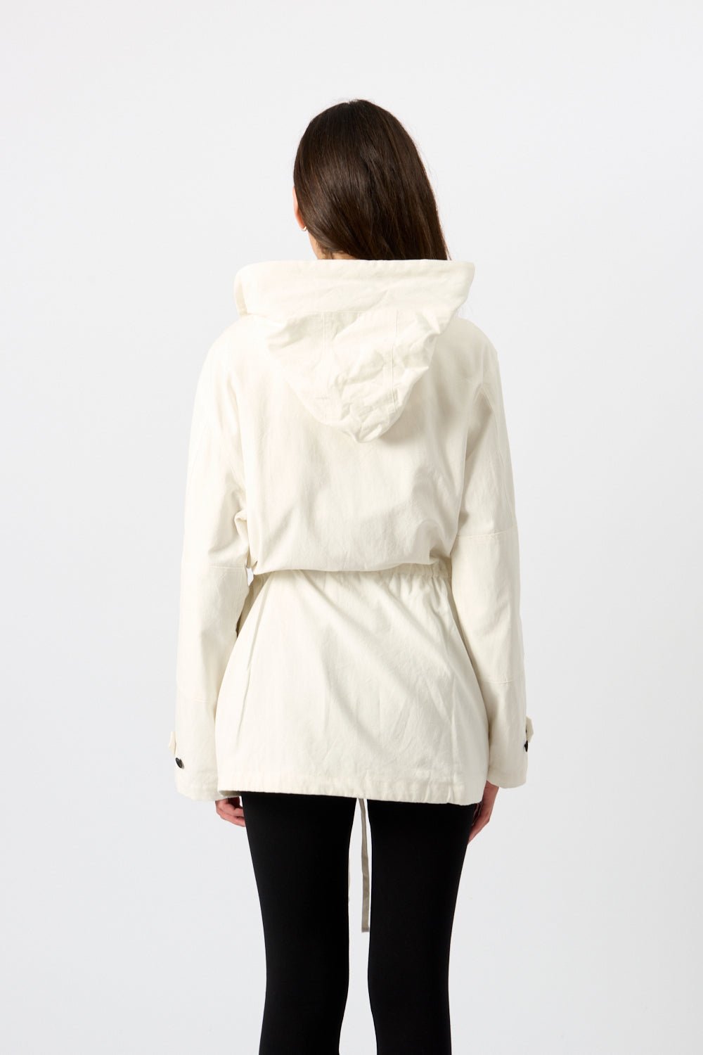 Proenza Schouler White Label Nina Coat in Solid Crinkle Cotton Off White - Bessette