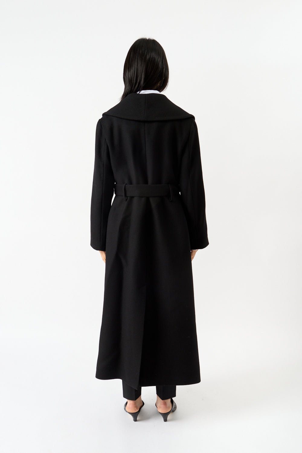 Róhe Shawl Collar Wrap Coat - Bessette