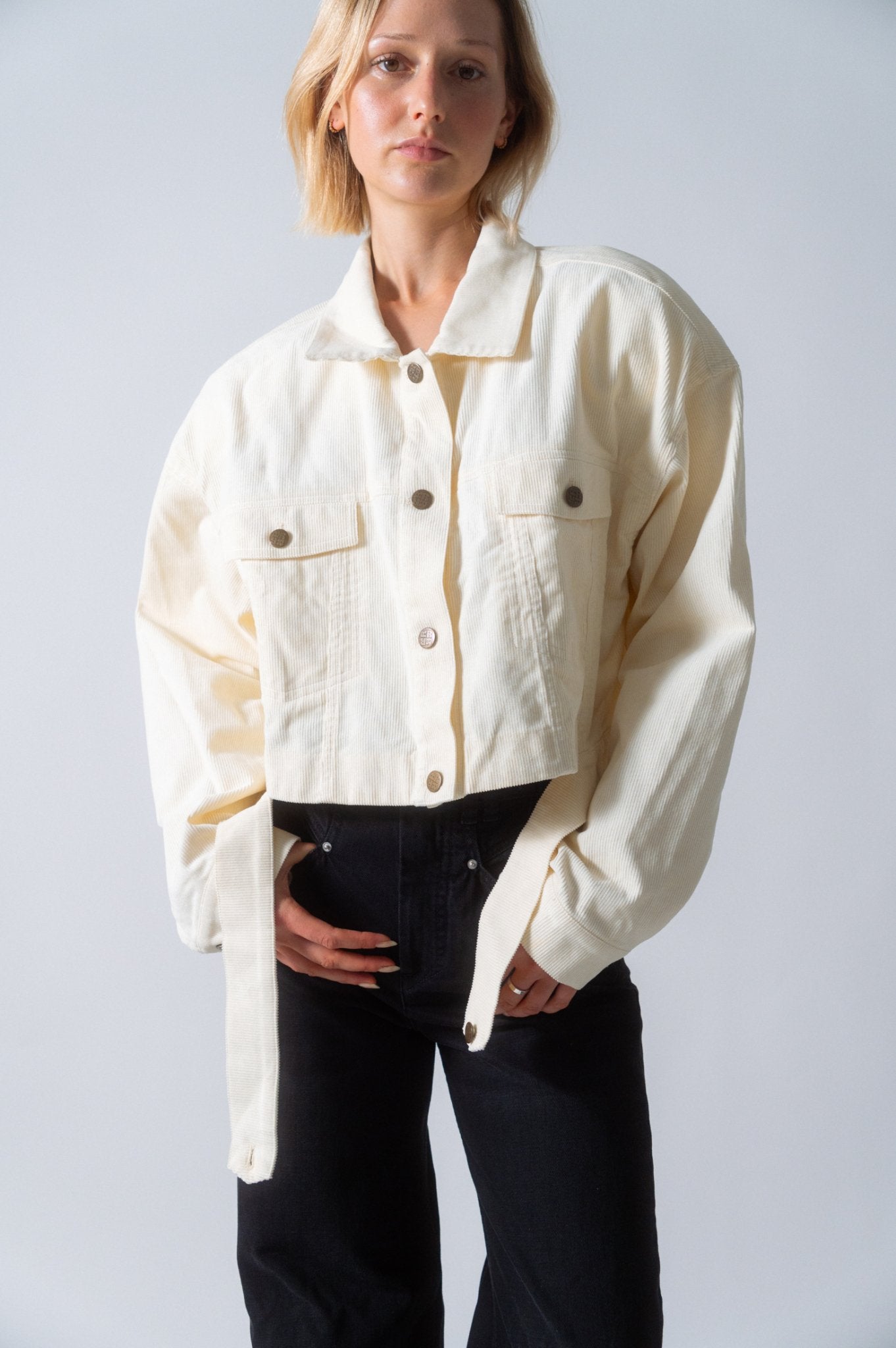 Rotate By Birger Christensen Saraline Corduroy Cropped Jacket - Bessette