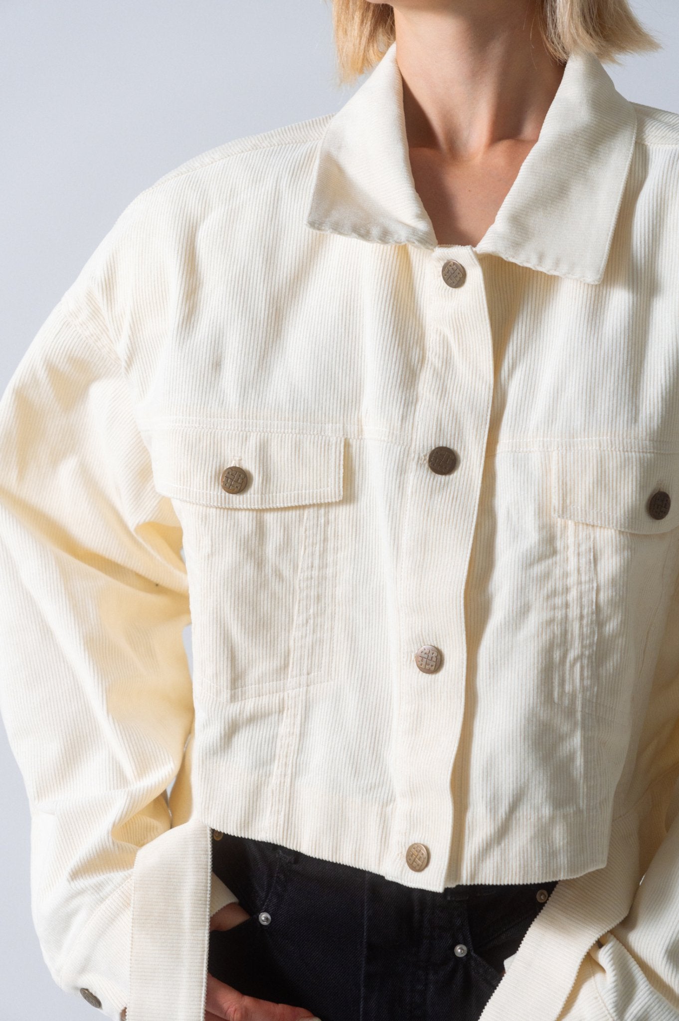 Rotate By Birger Christensen Saraline Corduroy Cropped Jacket - Bessette