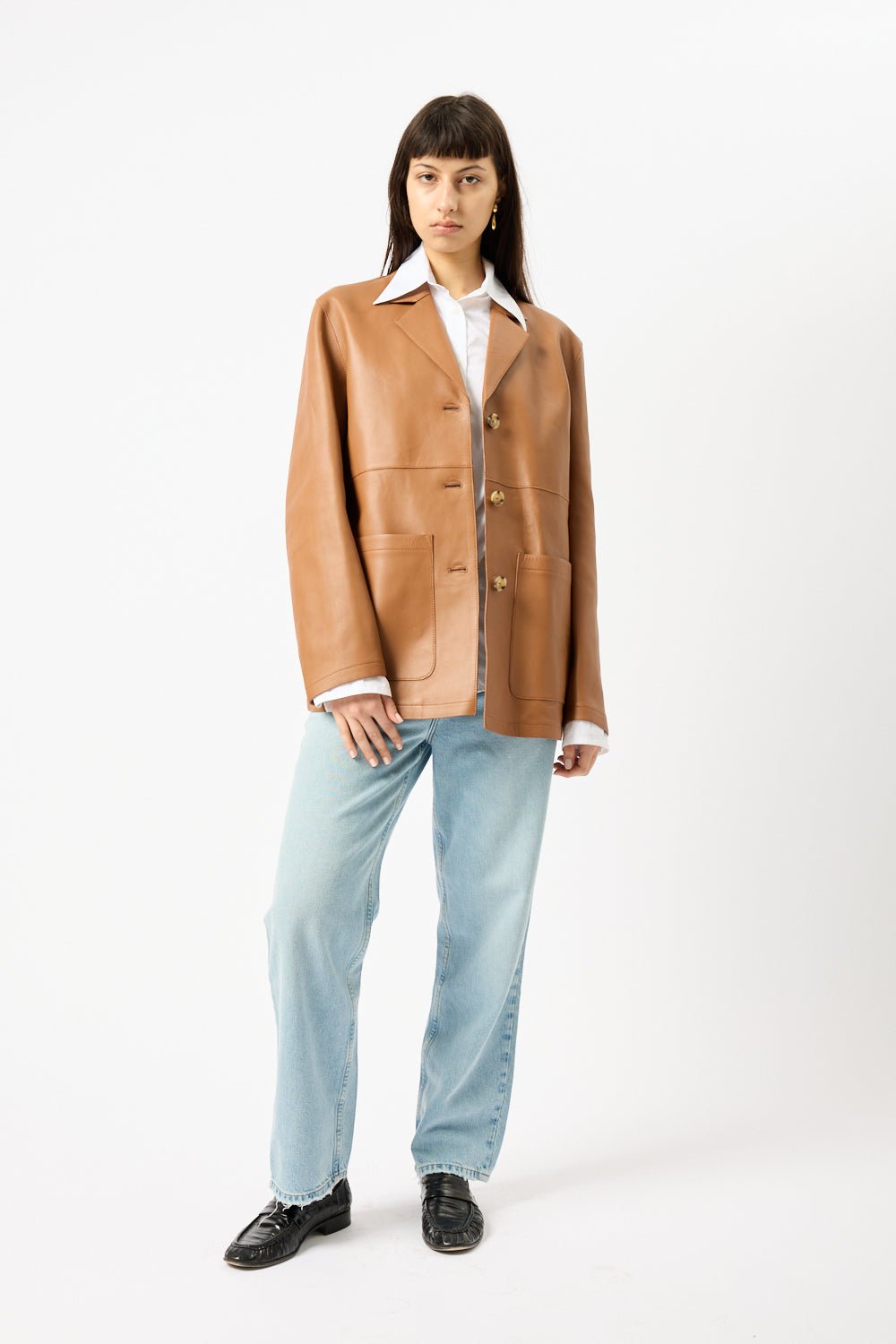 Toteme Clean Leather Blazer - Bessette