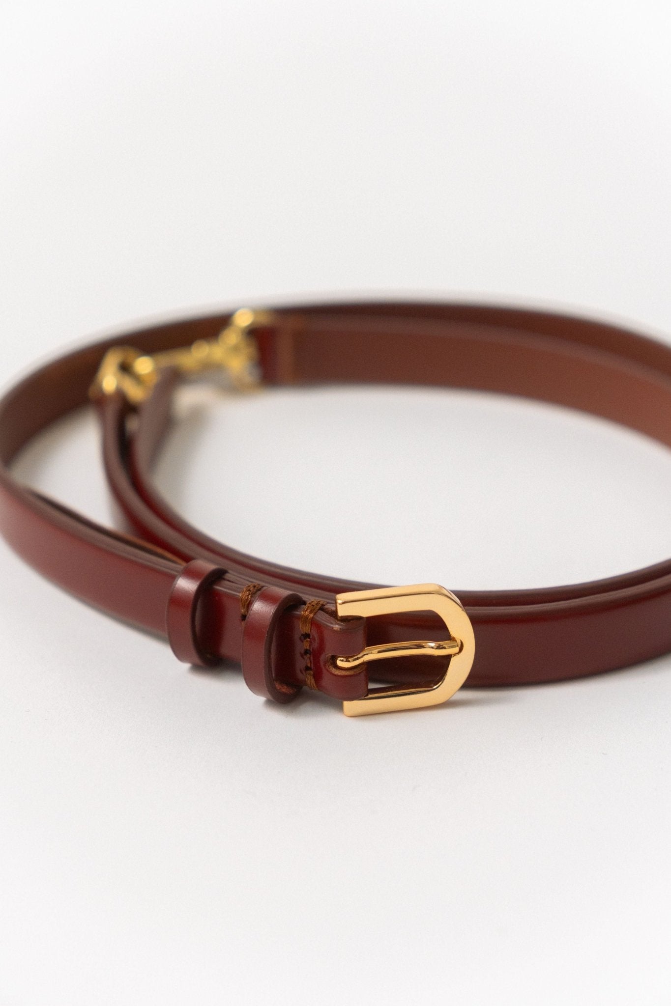 Toteme Double Clasp Leather Belt Cognac - Bessette
