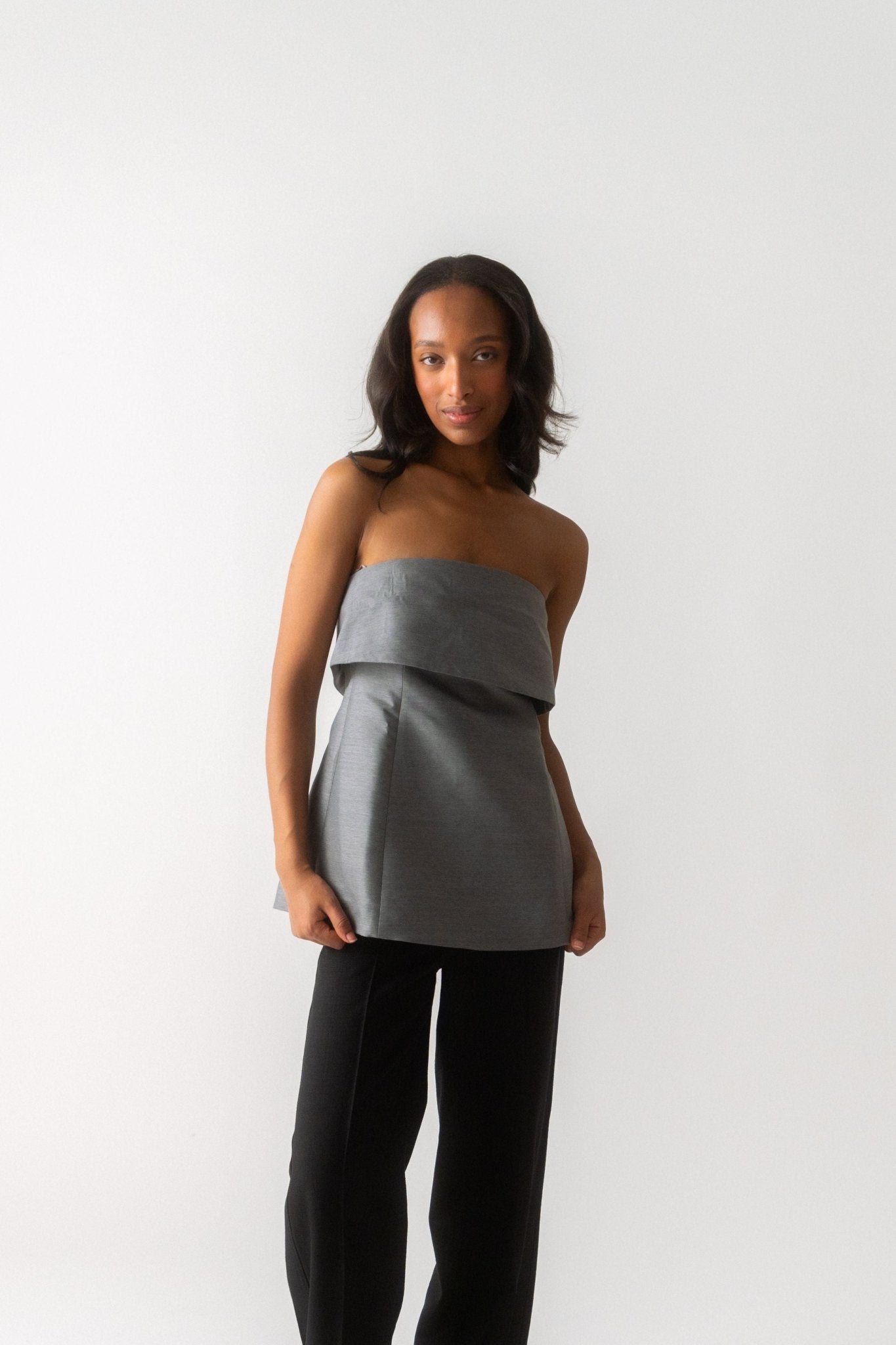 Toteme Foldover Evening Top - Bessette