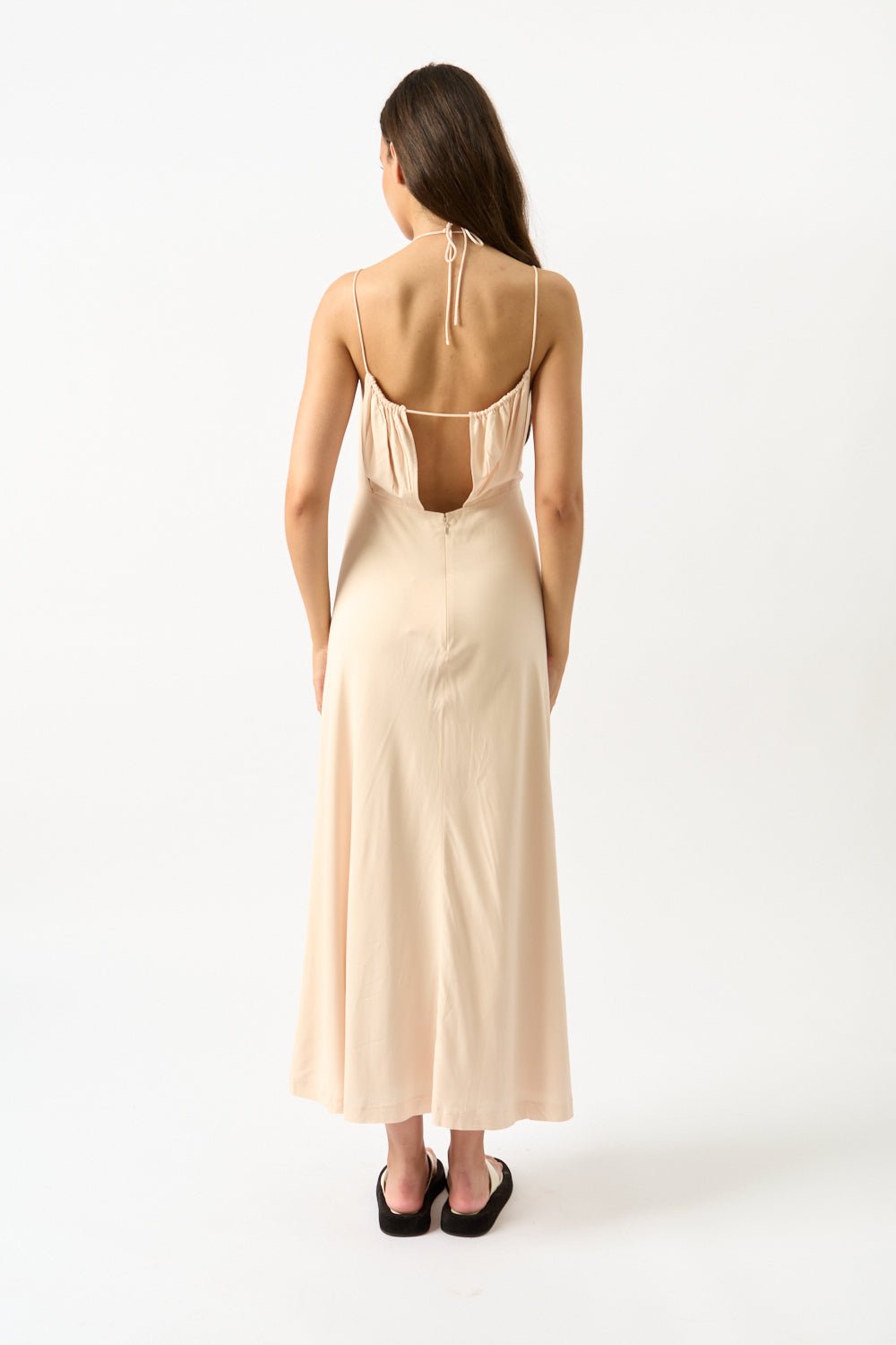 Toteme Gathered Halterneck Maxi Dress - Bessette