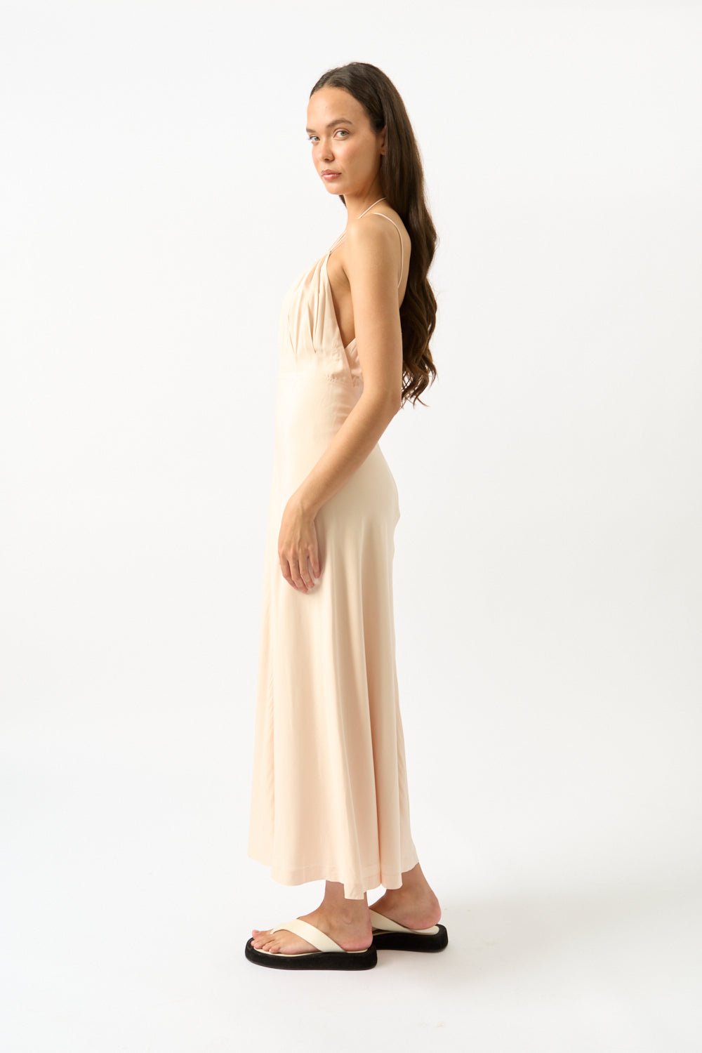 Toteme Gathered Halterneck Maxi Dress - Bessette