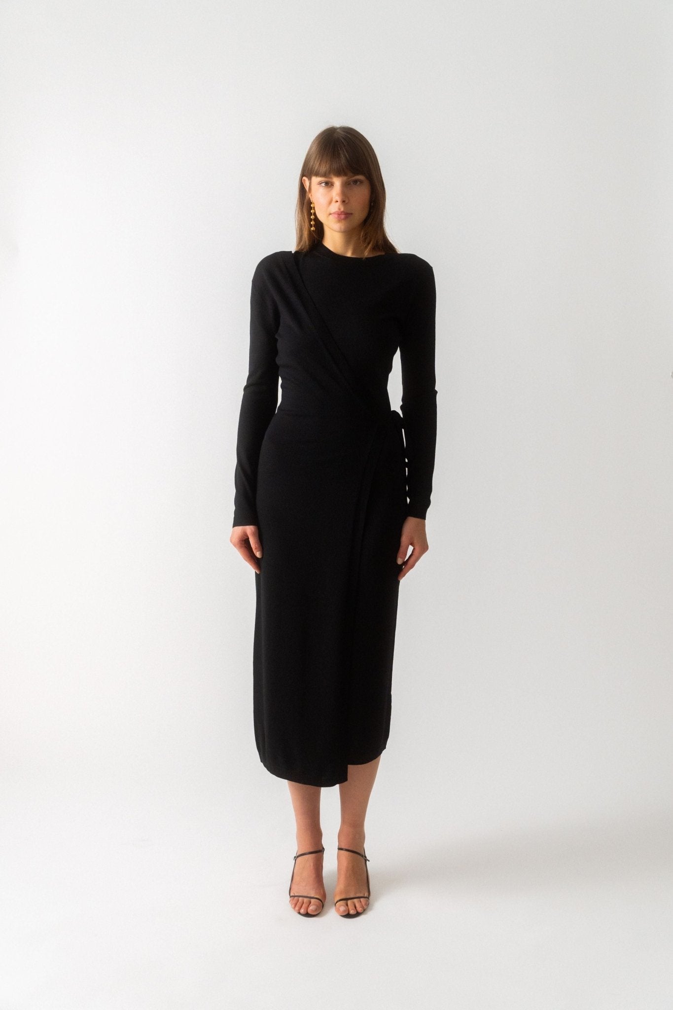 Toteme Knitted Merino Wrap Dress - Bessette