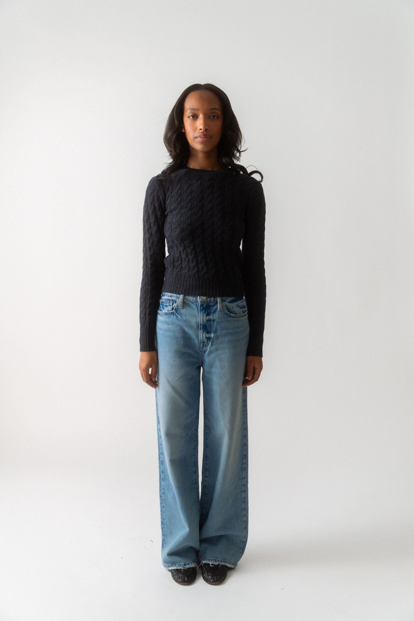 Toteme Petite Cable Knit Charcoal - Bessette