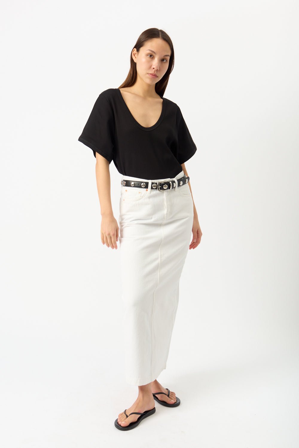 Wardrobe NYC Denim Column Skirt - Bessette