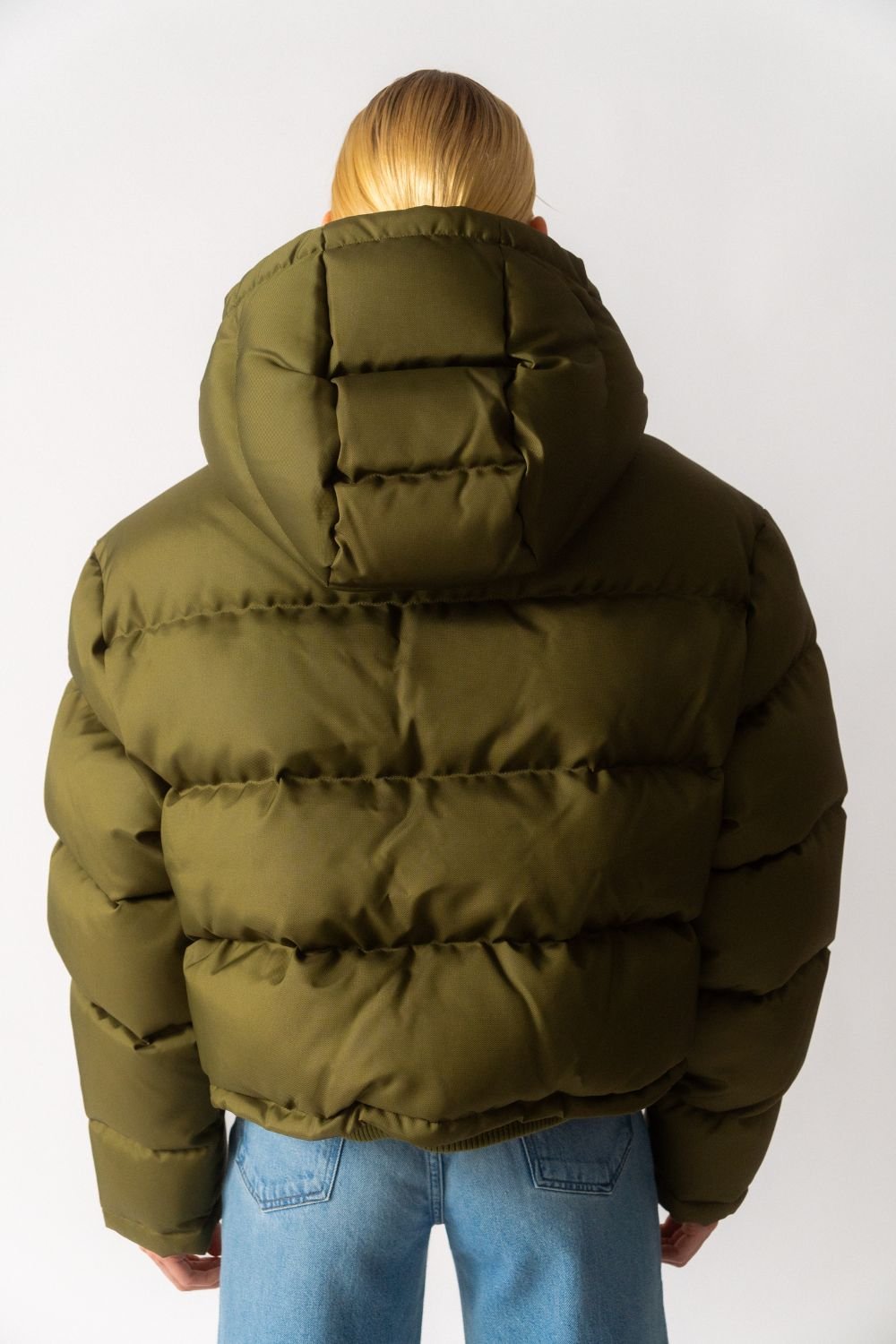 Wardrobe.NYC Cropped Green Puffer Jacket - Bessette