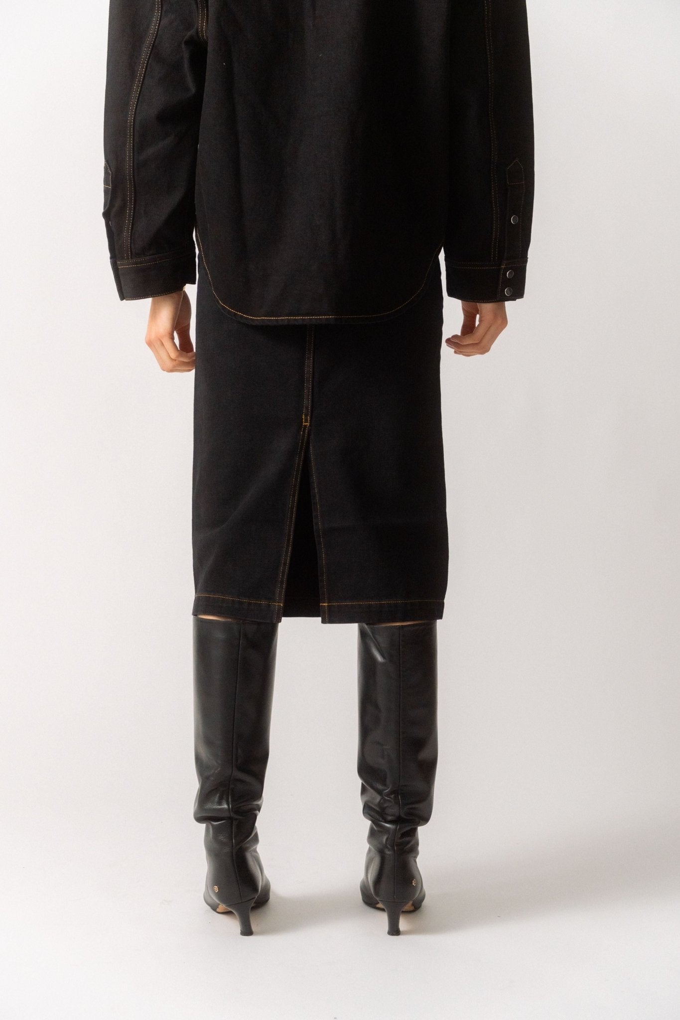 Wardrobe.NYC Denim Midi Skirt - Bessette