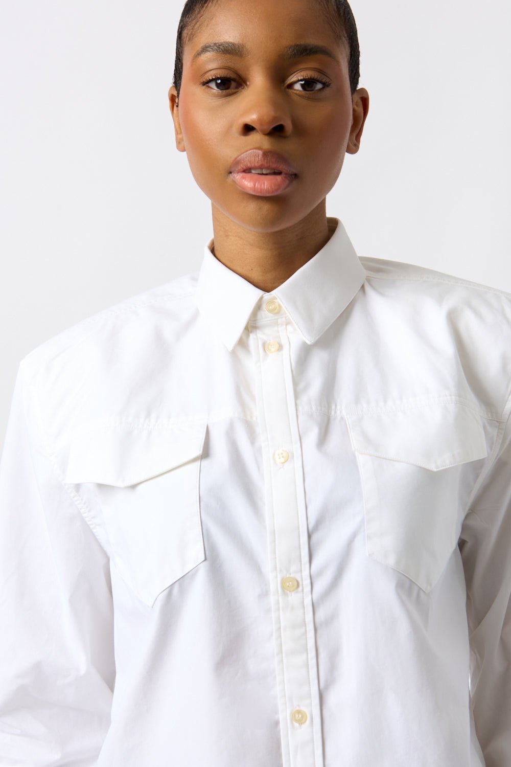 Wardrobe.NYC White Shoulder Pad Shirt - Bessette