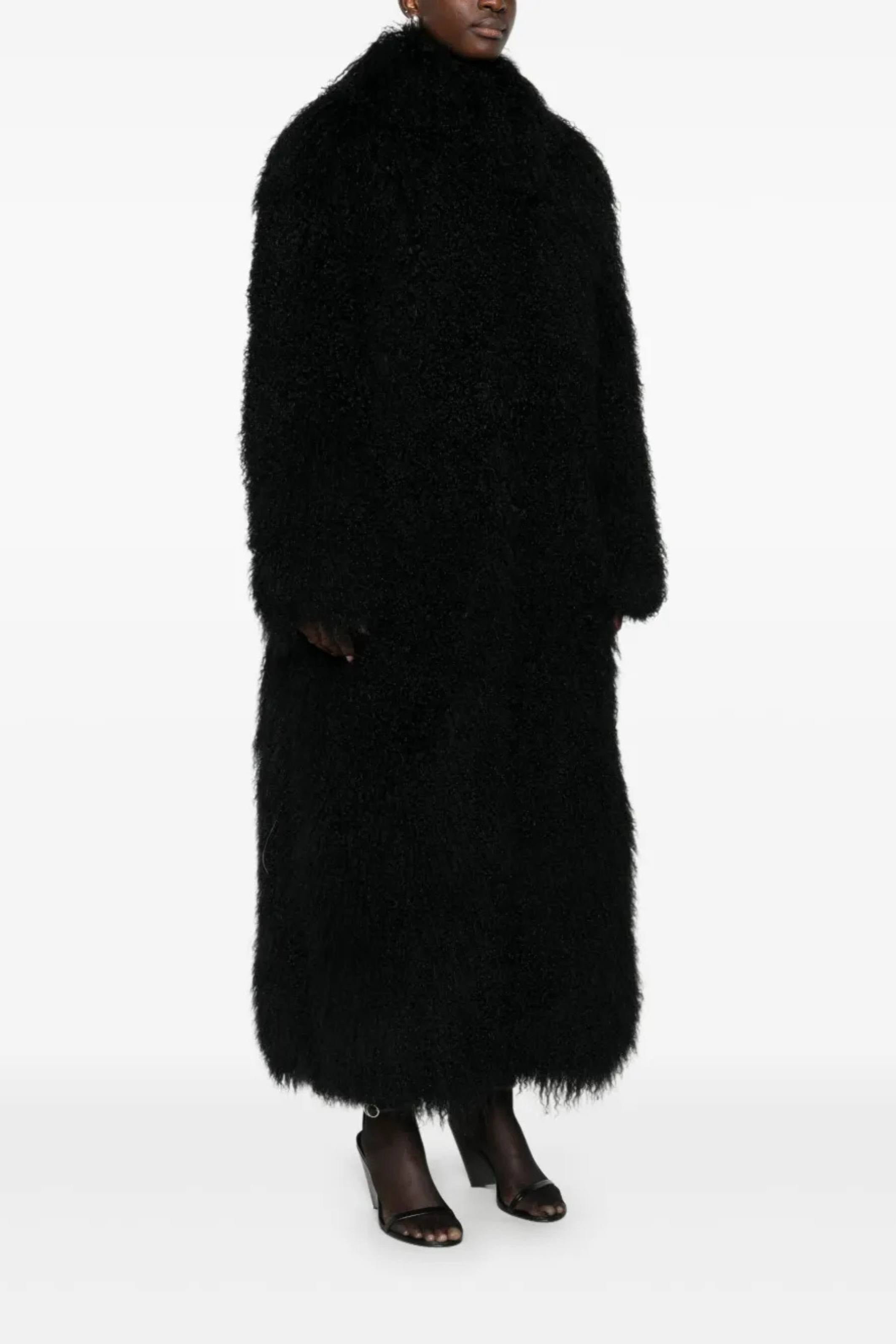 Faye Shearling Coat Black