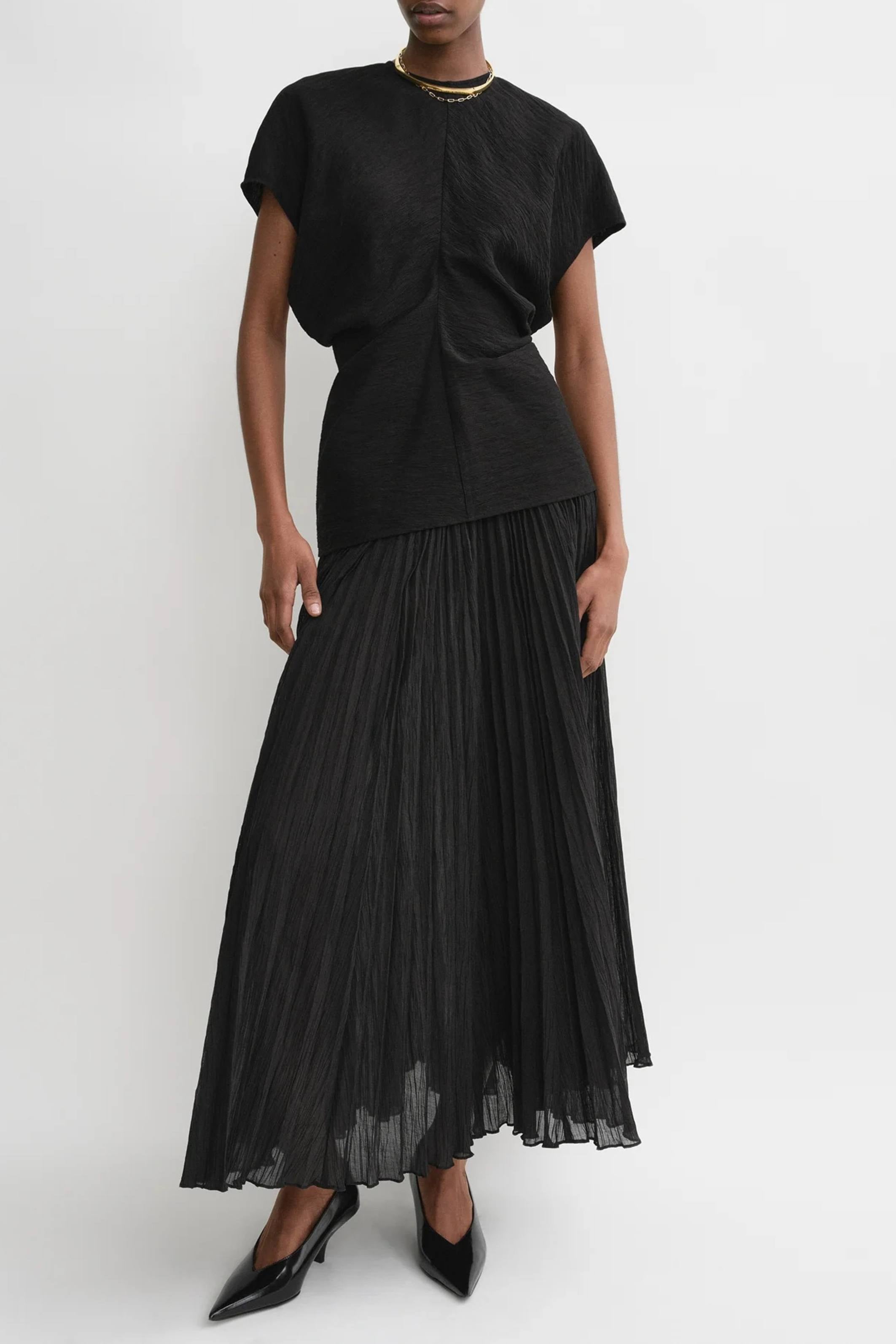 Slouch waist top black