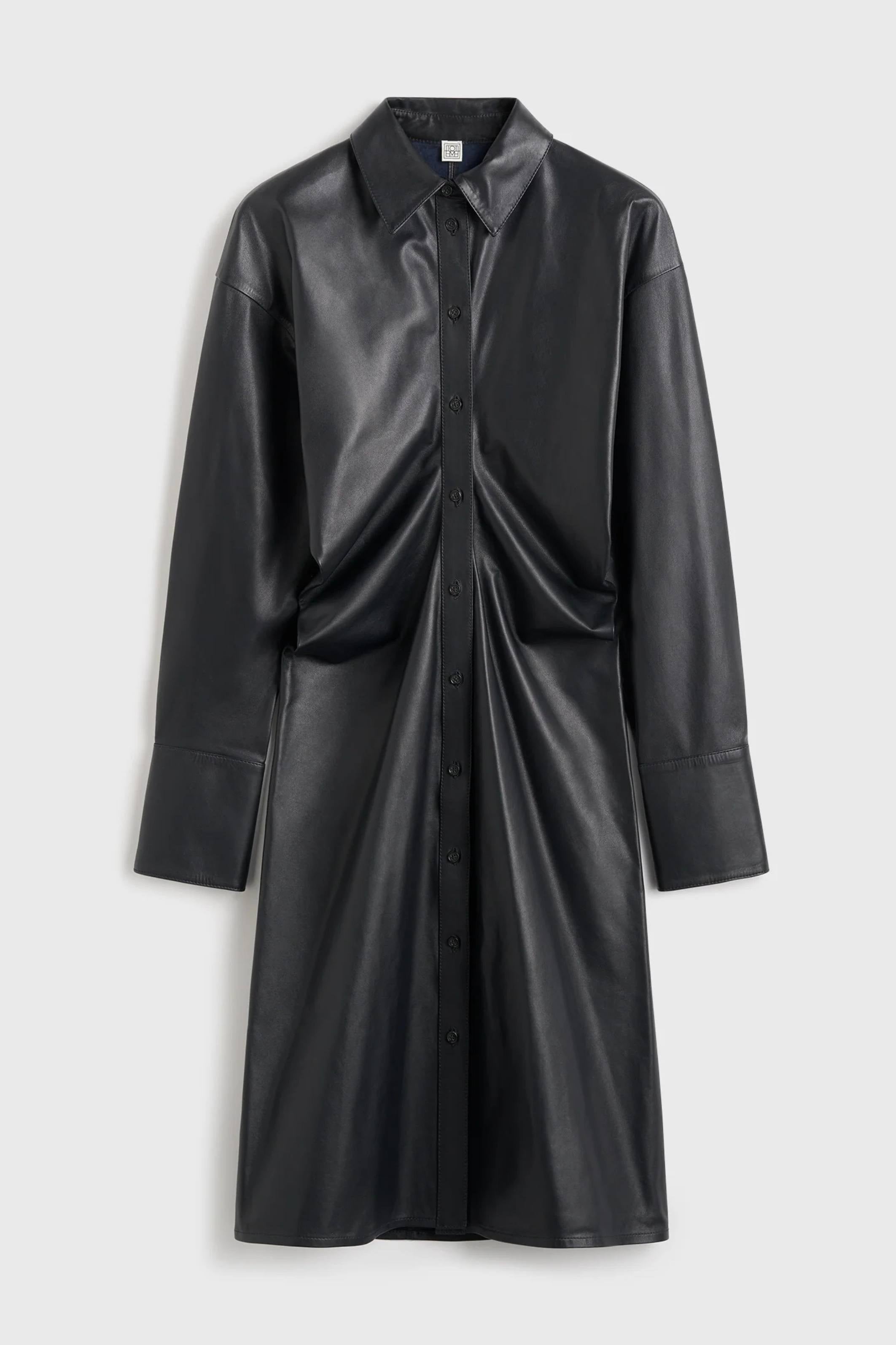 Leather slouch shirtdress