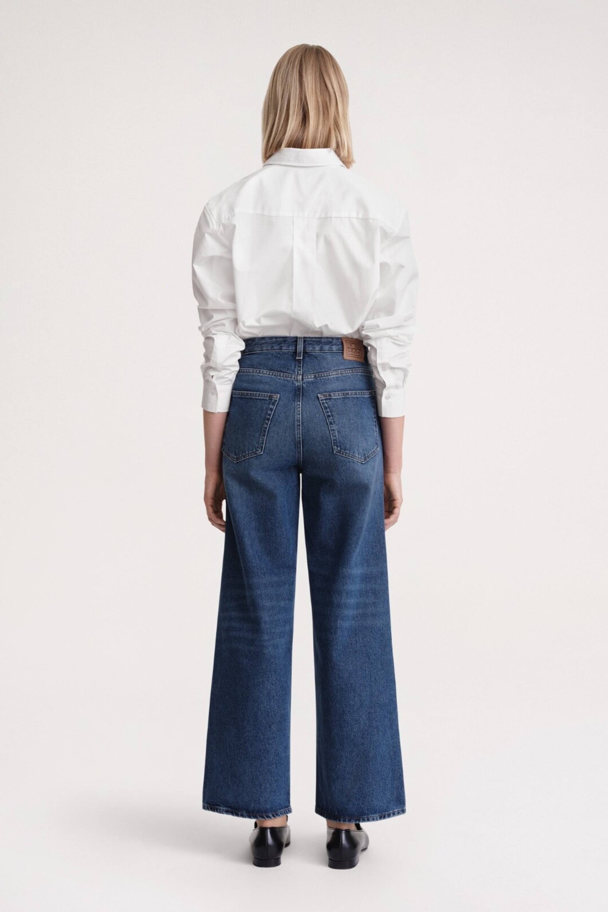 Flare Fit Denim in washed blue